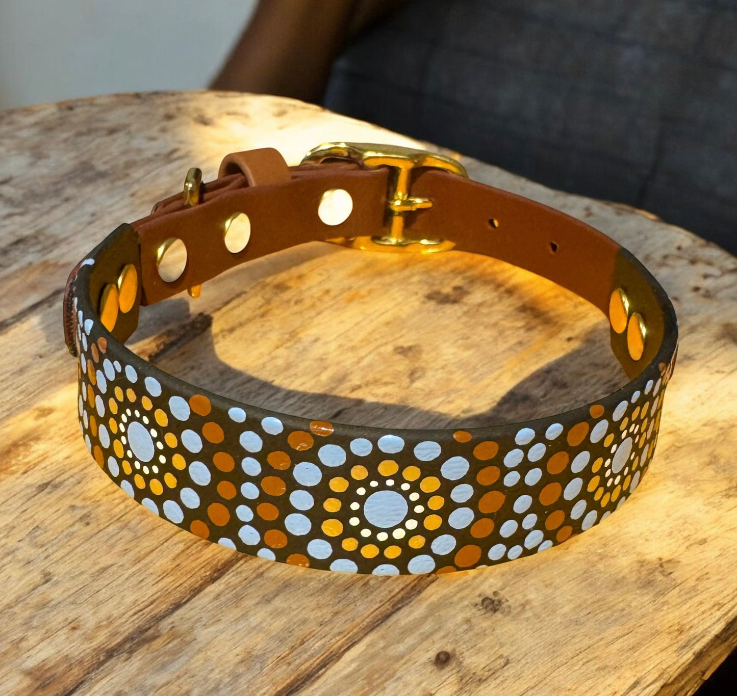 Medium Pre-Made Mandala Dot Painted BioThane Collars