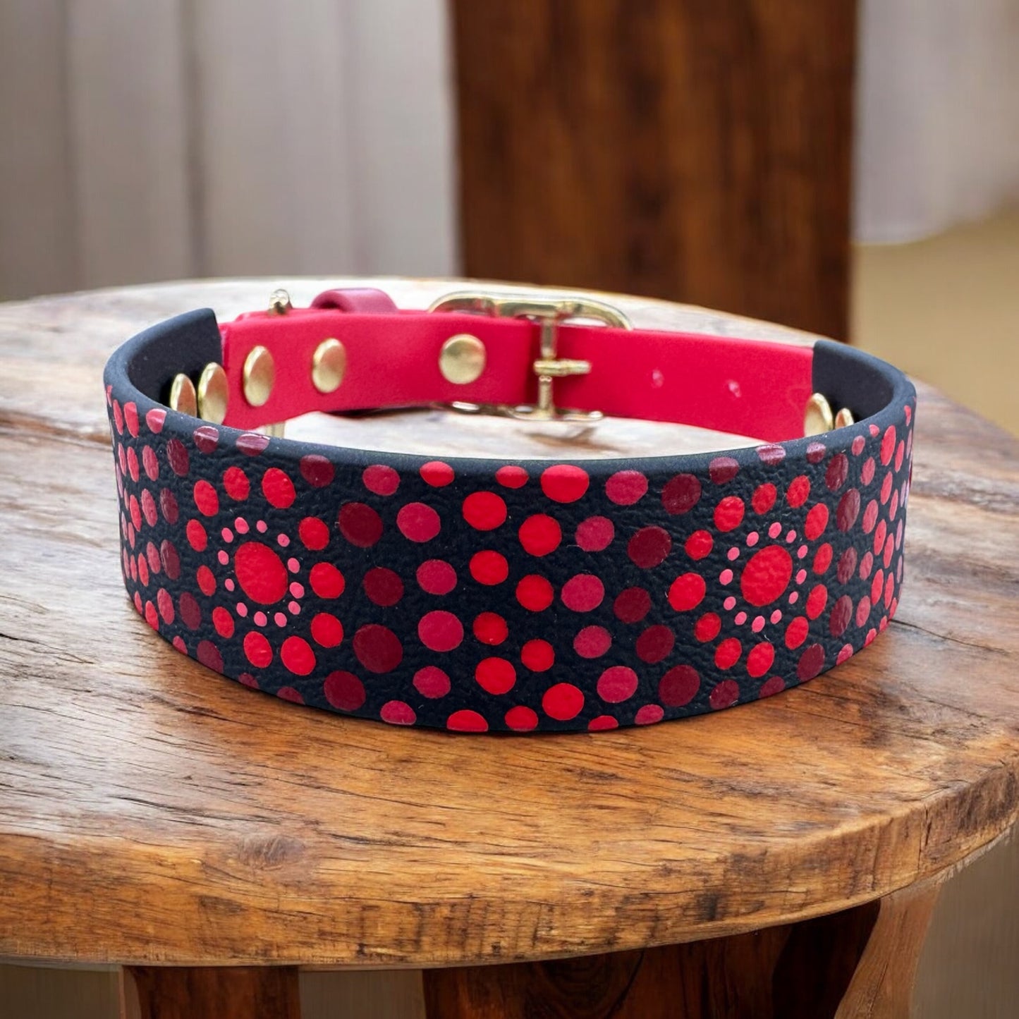 Medium Pre-Made Mandala Dot Painted BioThane Collars