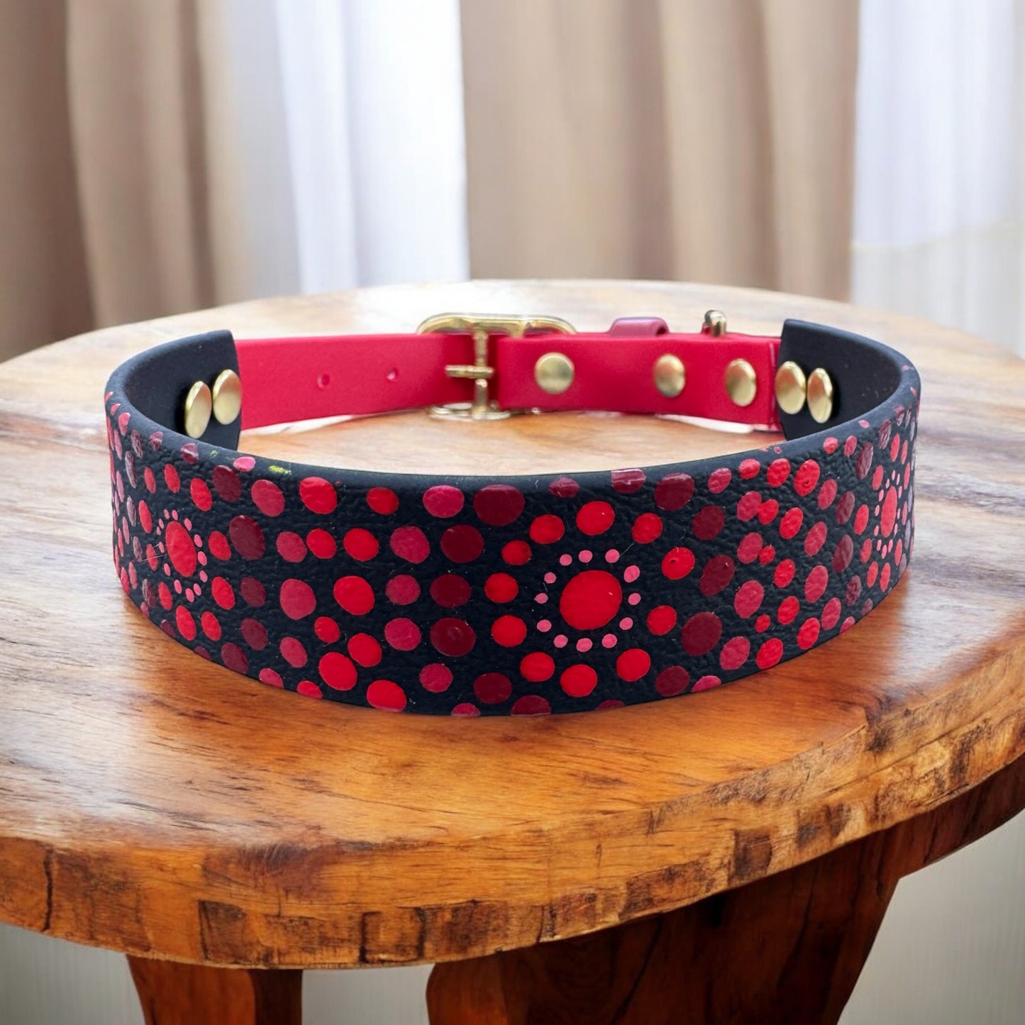 Large Pre-Made Mandala Dot Painted BioThane Collars