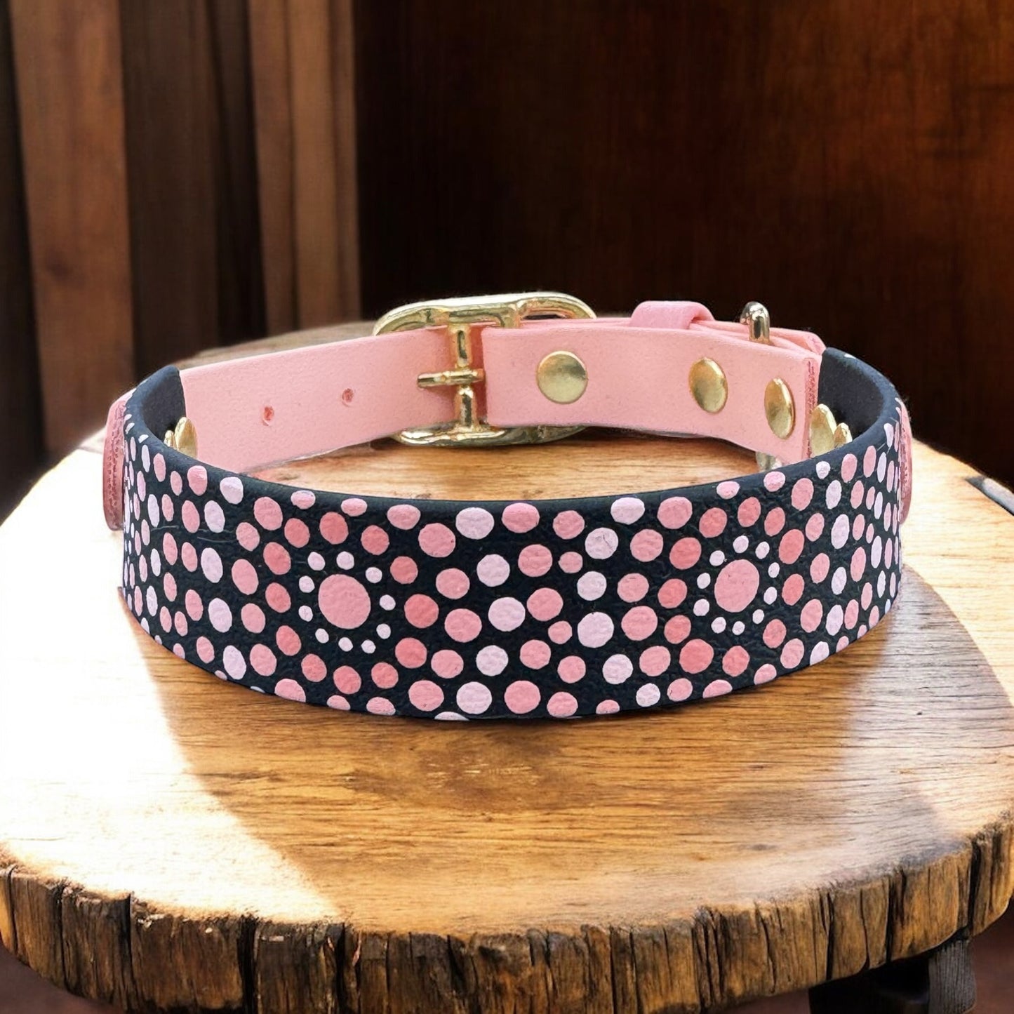 Medium Pre-Made Mandala Dot Painted BioThane Collars