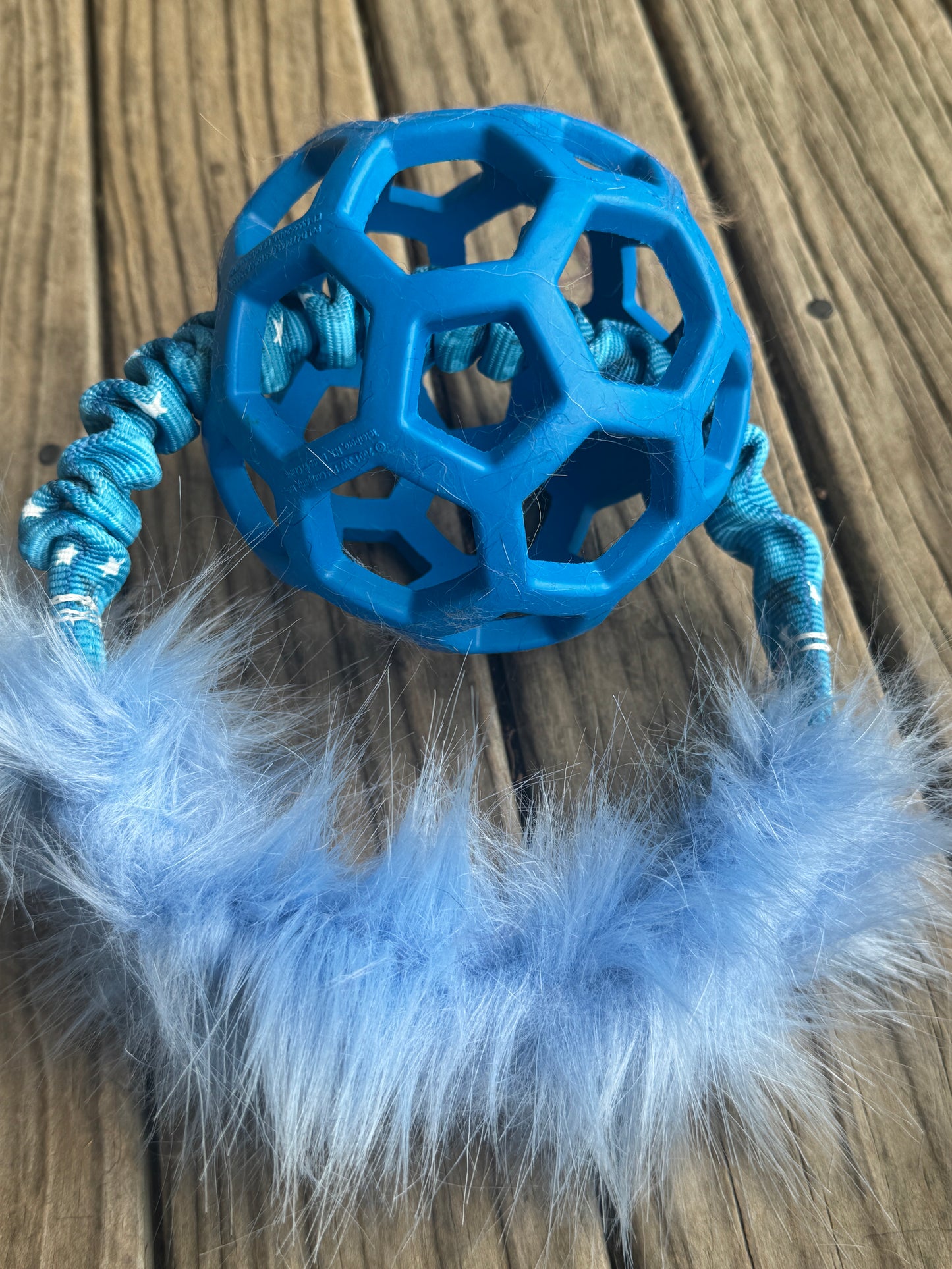 JW Holee Roller Balls with Bungee Ring & Faux Fur