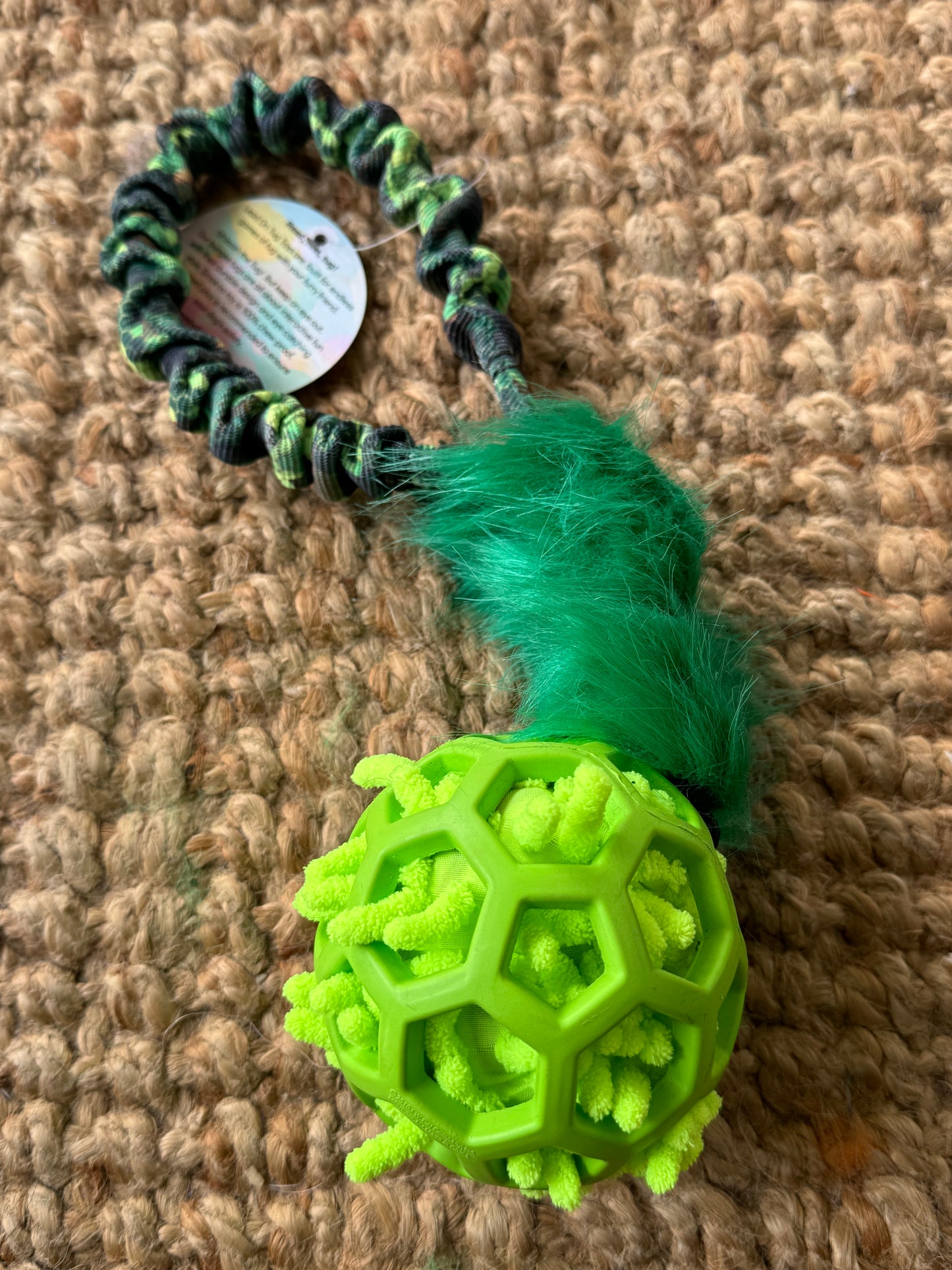 Moppy stuffed JW Hol-ee Roller Ball Tugs - Pocket Handle