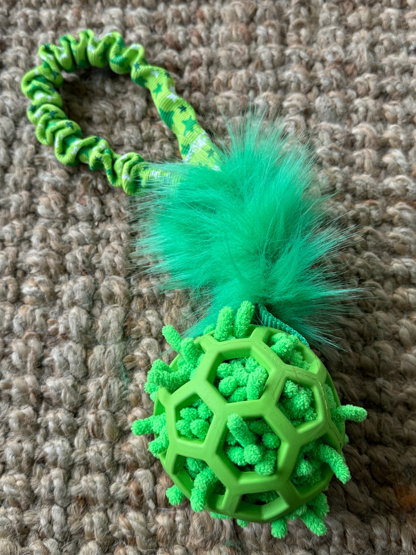 Moppy stuffed JW Hol-ee Roller Ball Tugs - Pocket Handle