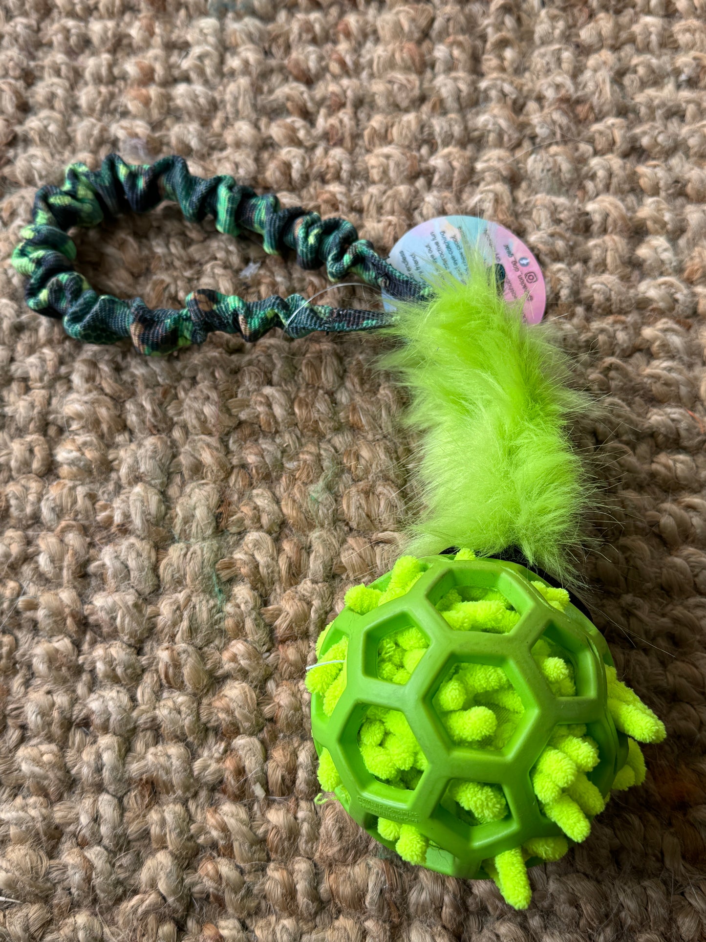 Moppy stuffed JW Hol-ee Roller Ball Tugs - Pocket Handle