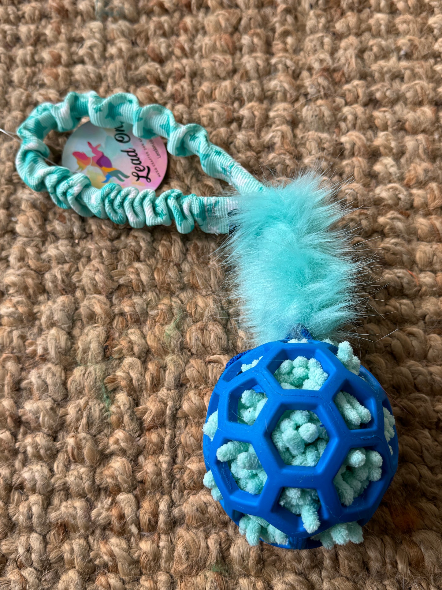 Moppy stuffed JW Hol-ee Roller Ball Tugs - Pocket Handle