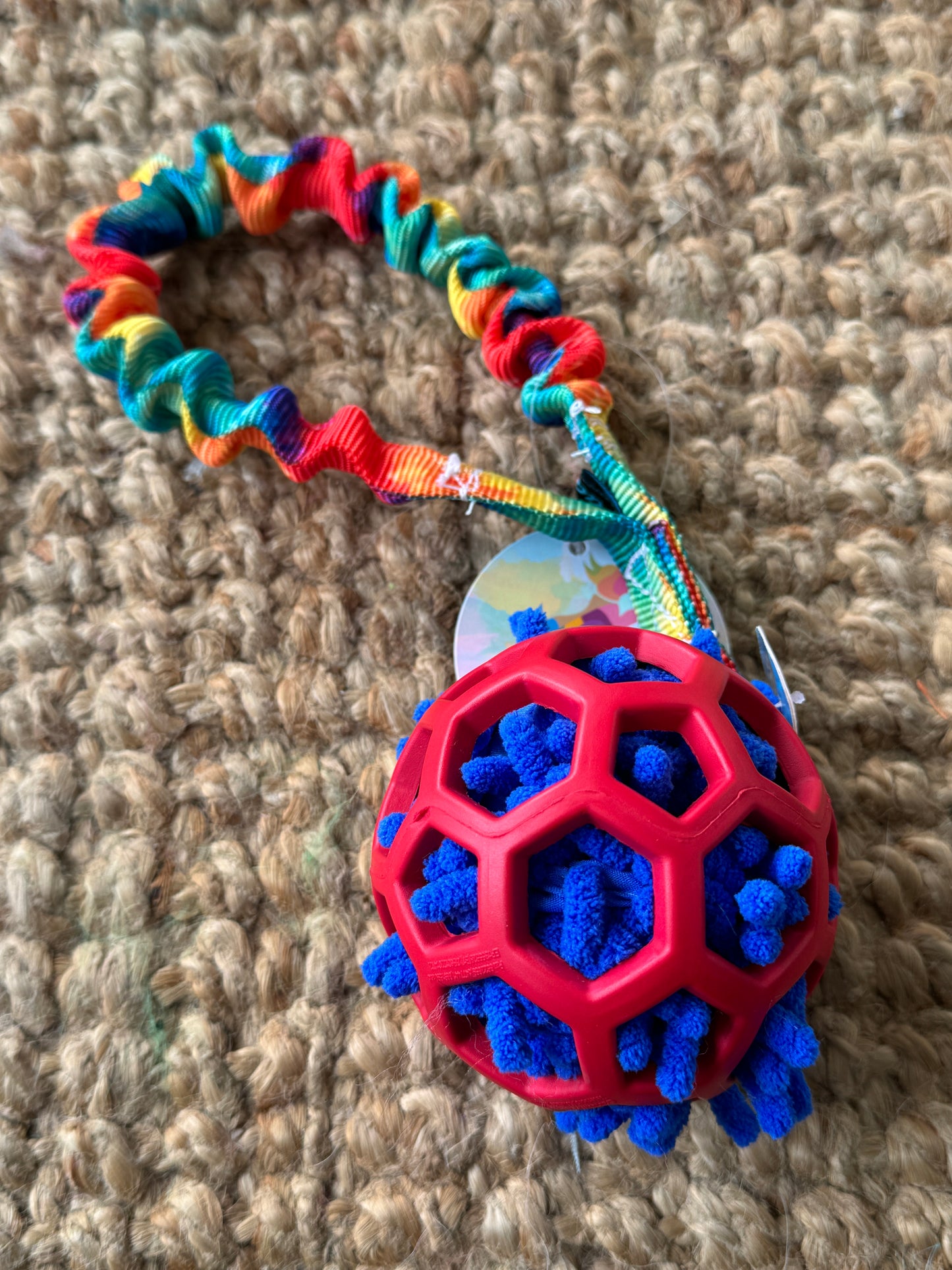 Moppy stuffed JW Hol-ee Roller Ball Tugs - Pocket Handle