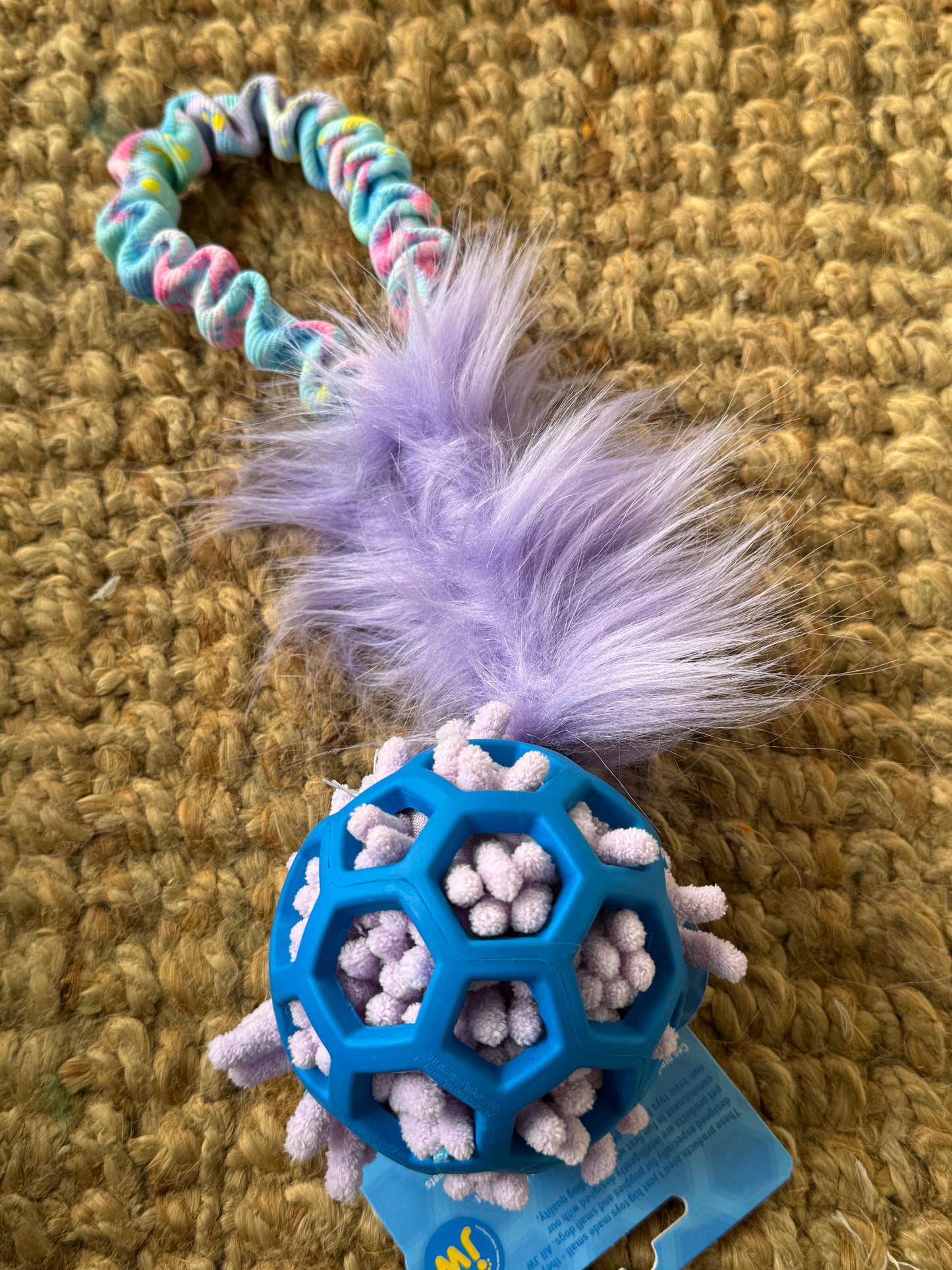 Moppy stuffed JW Hol-ee Roller Ball Tugs - Pocket Handle