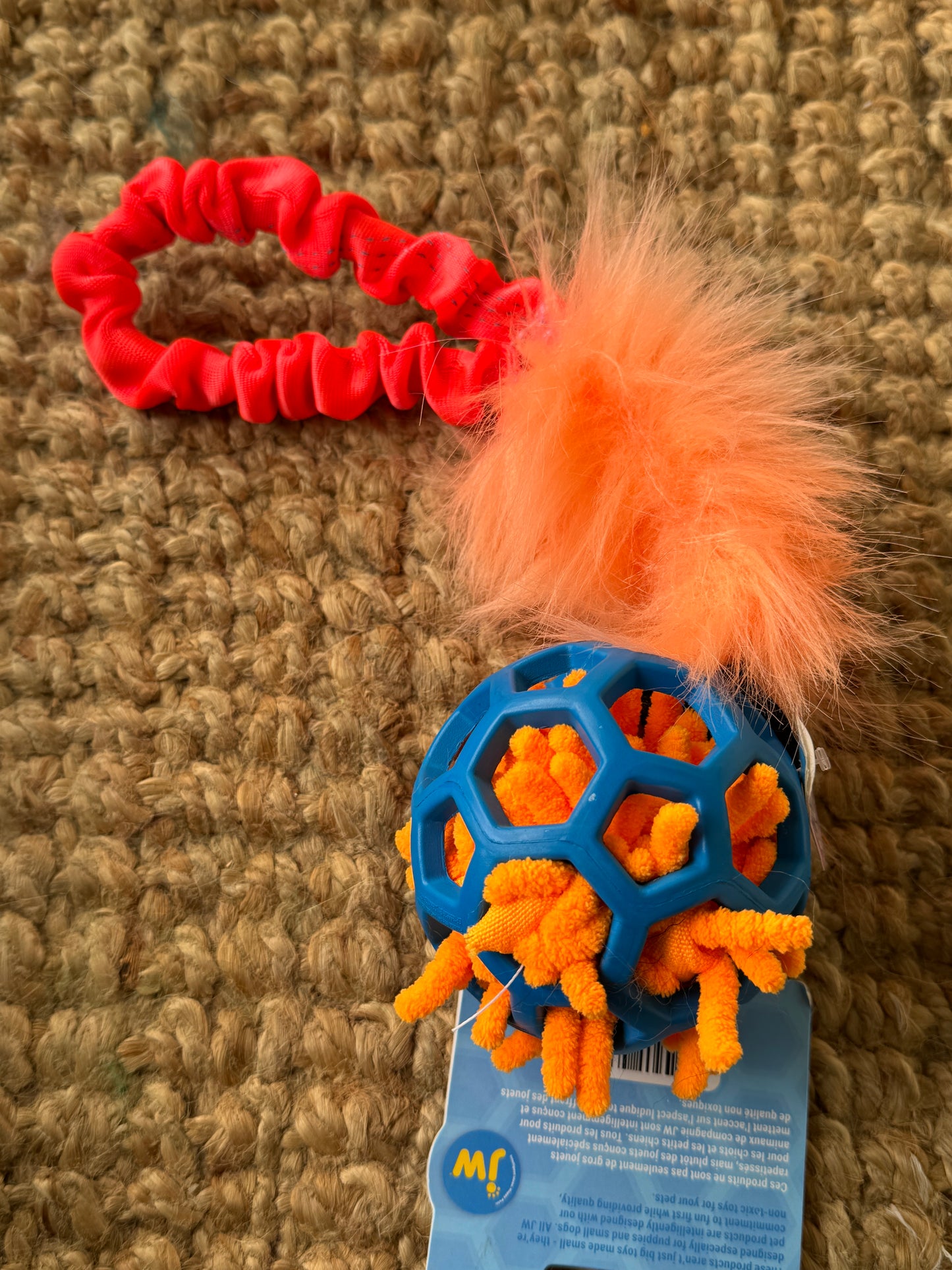 Moppy stuffed JW Hol-ee Roller Ball Tugs - Pocket Handle