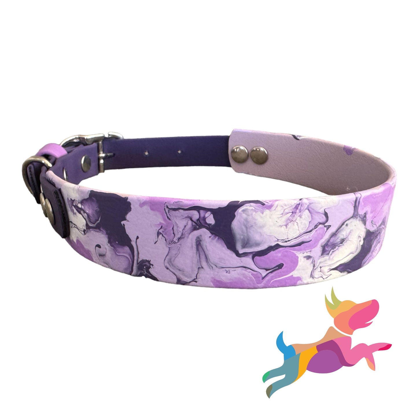 Pre-Made Large Marbled Painted BioThane Collars