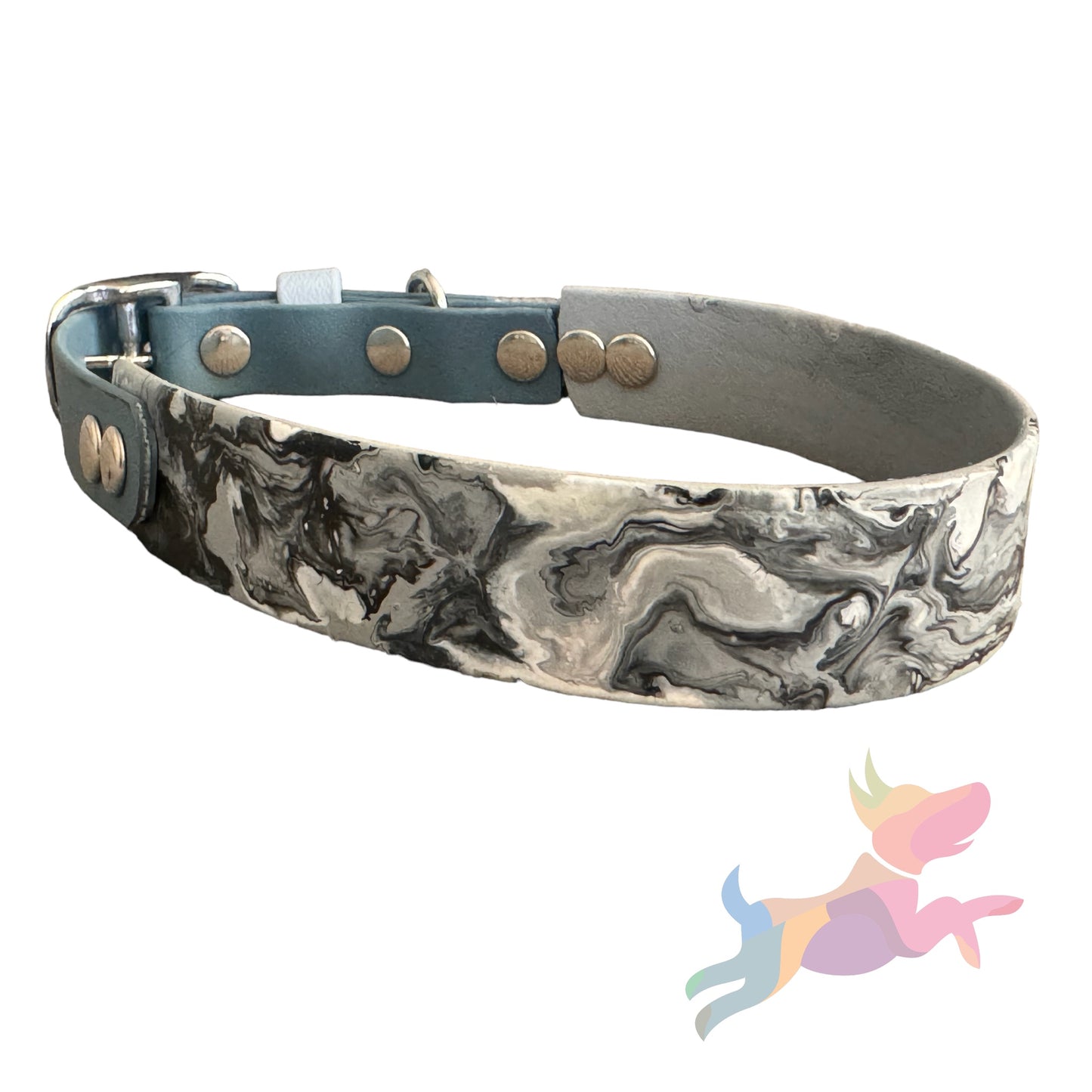 Pre-Made Large Marbled Painted BioThane Collars
