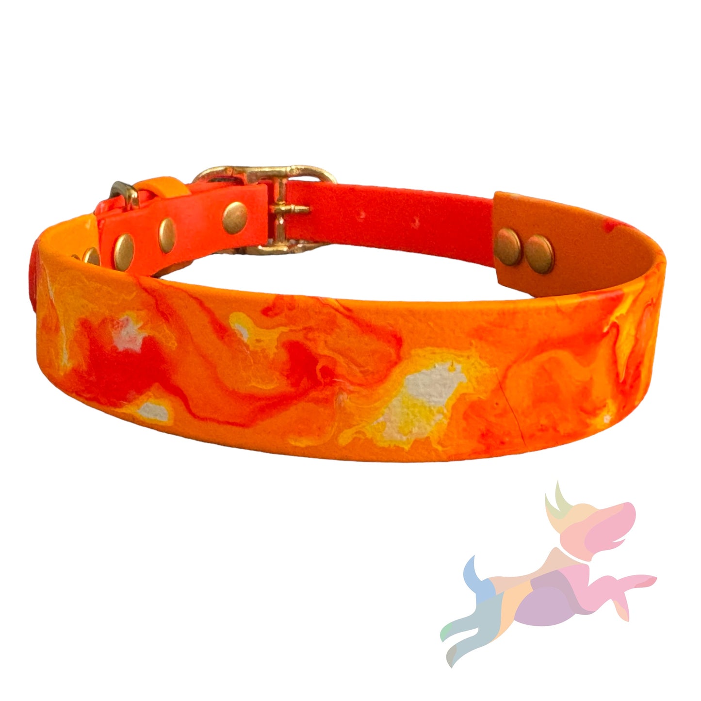 Pre-Made Large Marbled Painted BioThane Collars