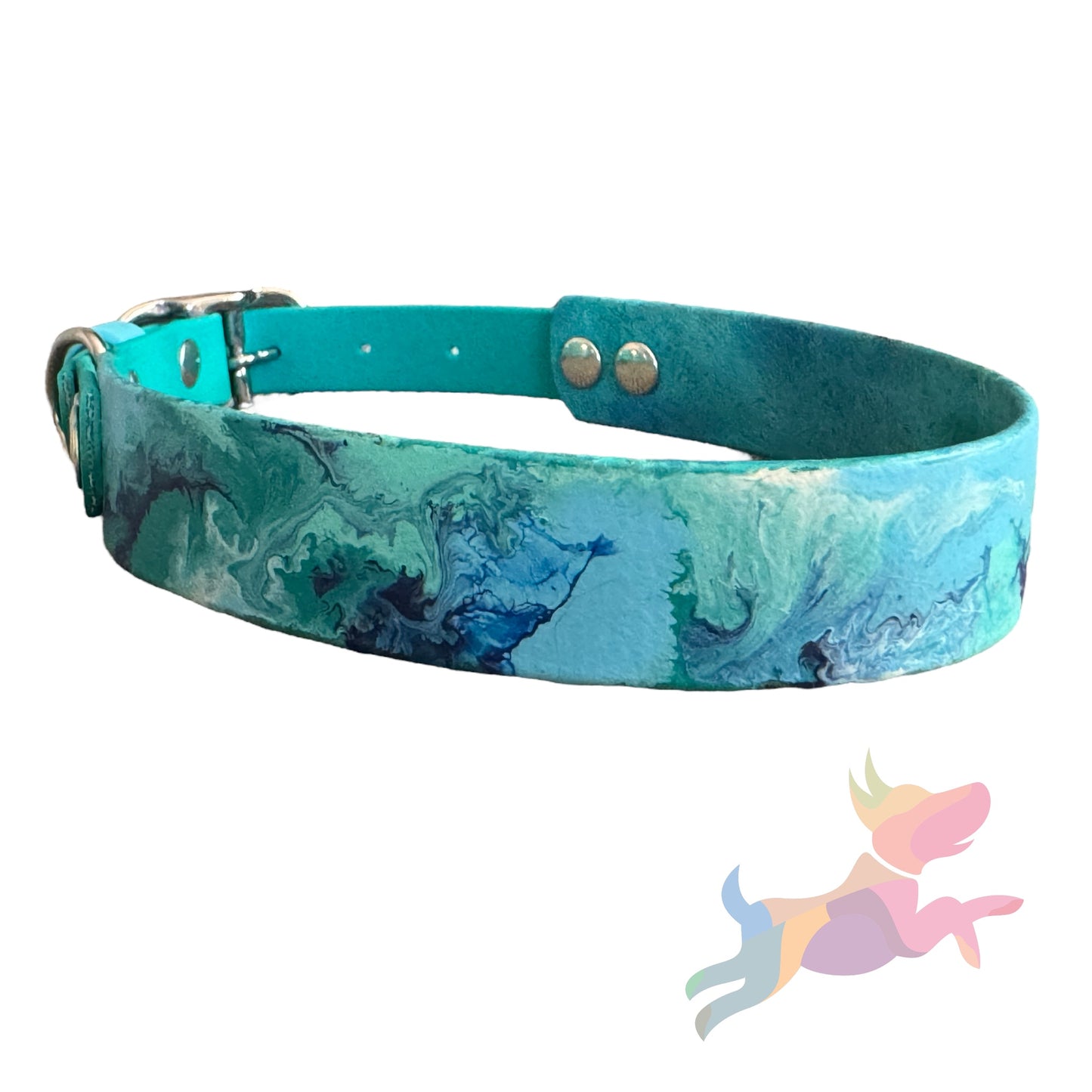 Pre-Made Large Marbled Painted BioThane Collars