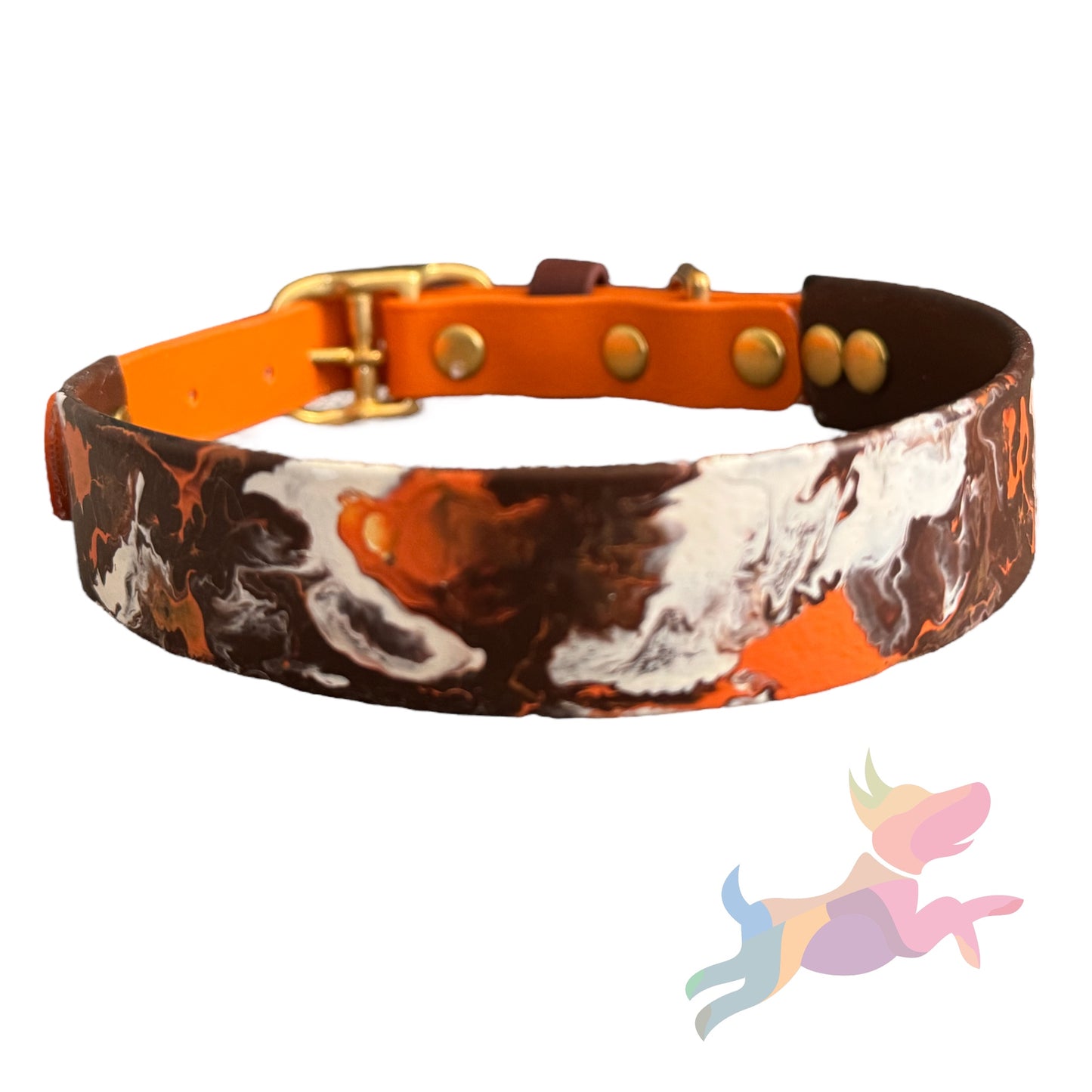 Pre-Made Large Marbled Painted BioThane Collars