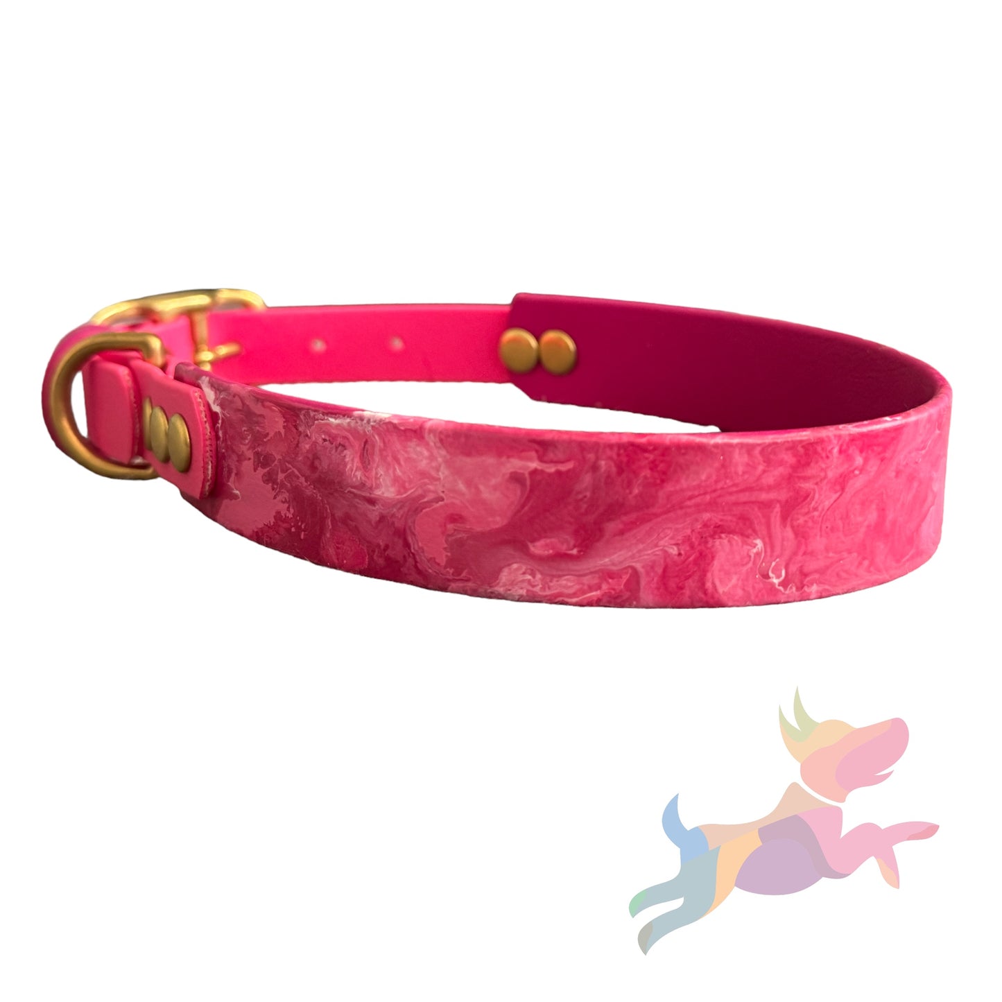 Pre-Made Large Marbled Painted BioThane Collars