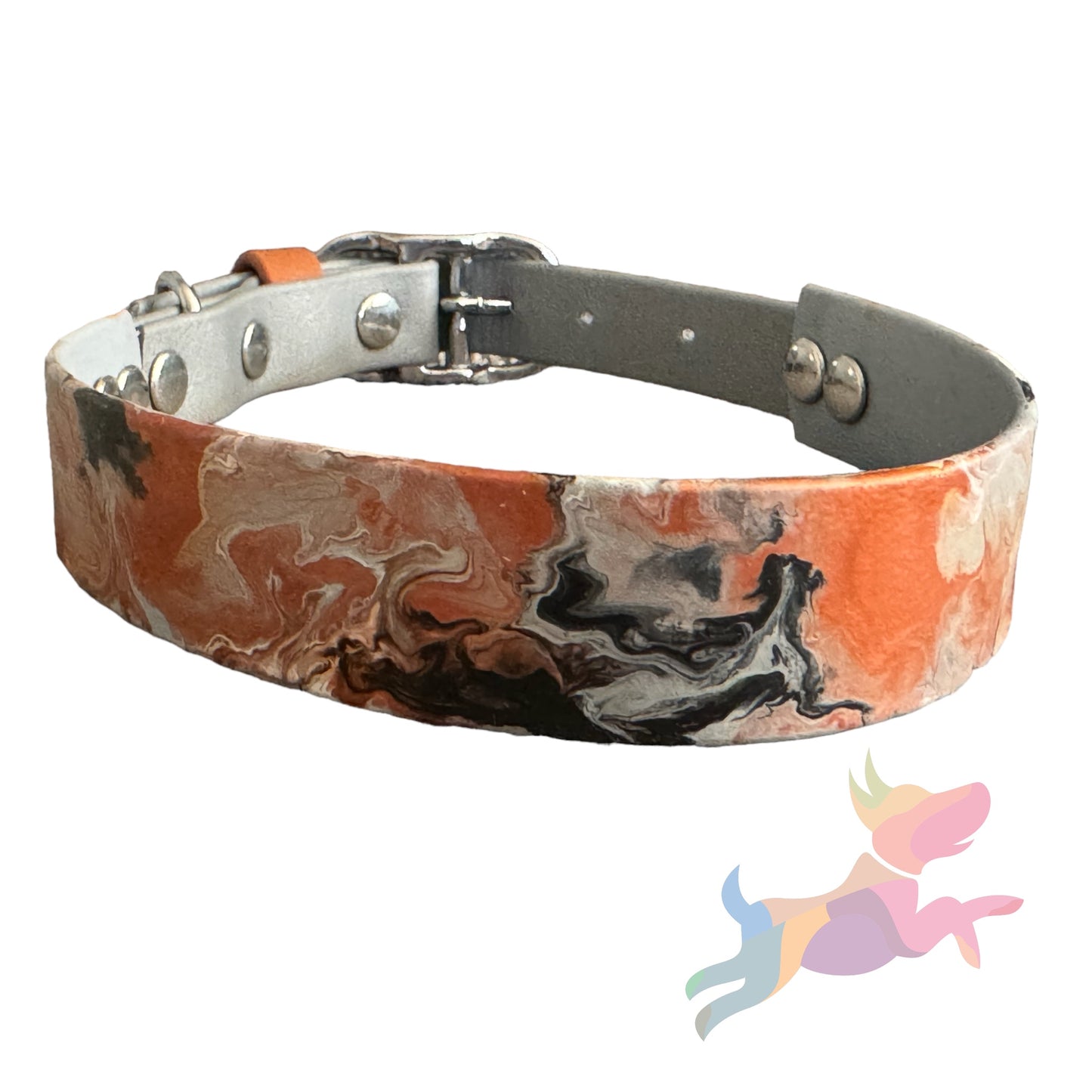 Pre-Made Large Marbled Painted BioThane Collars
