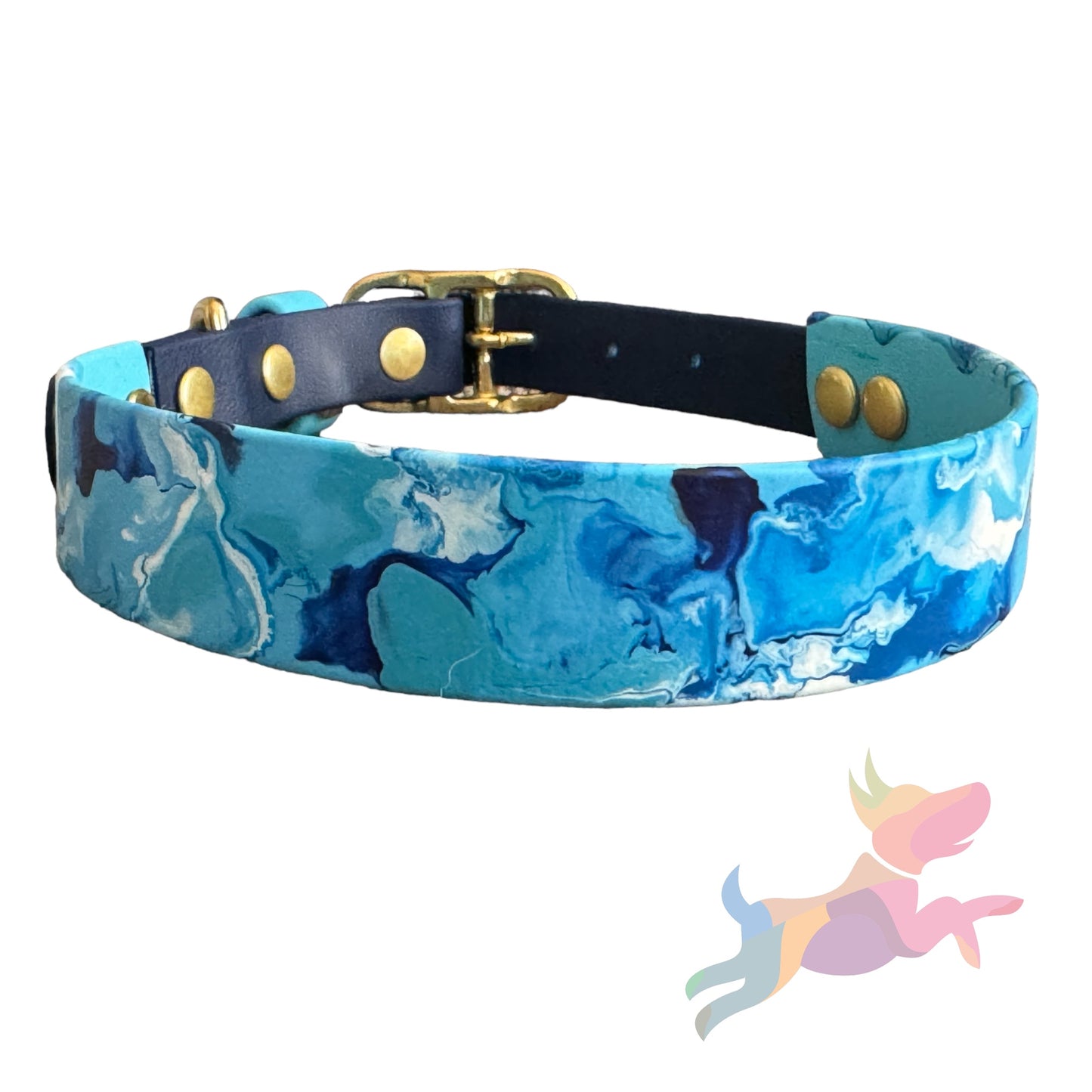 Pre-Made Large Marbled Painted BioThane Collars
