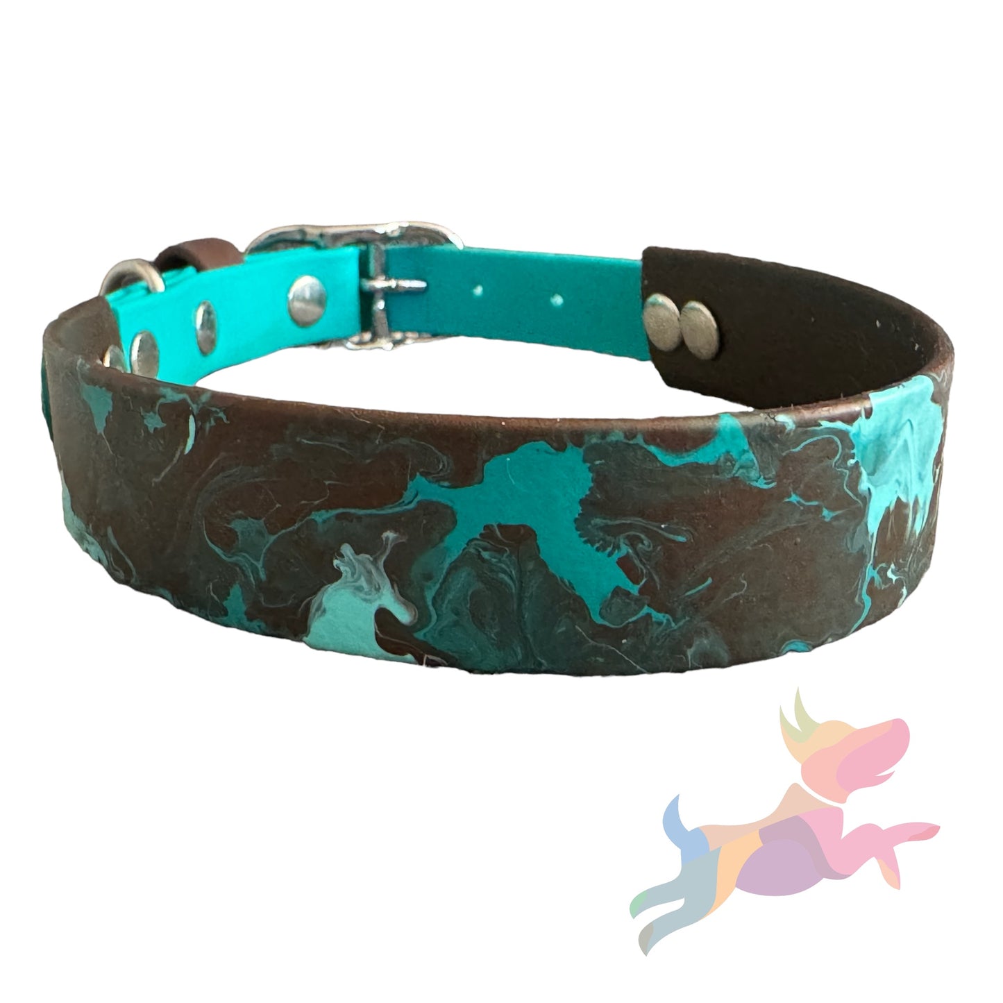 Pre-Made Large Marbled Painted BioThane Collars
