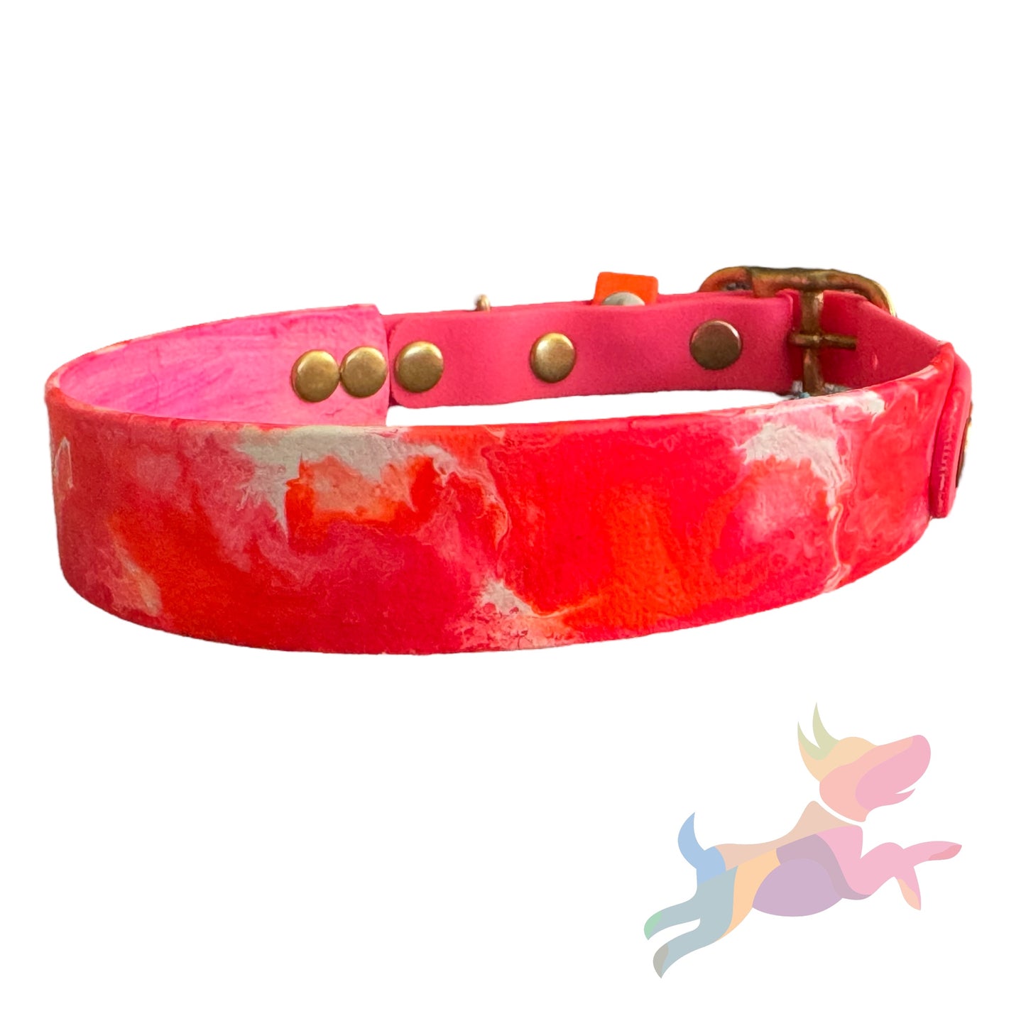 Pre-Made Large Marbled Painted BioThane Collars
