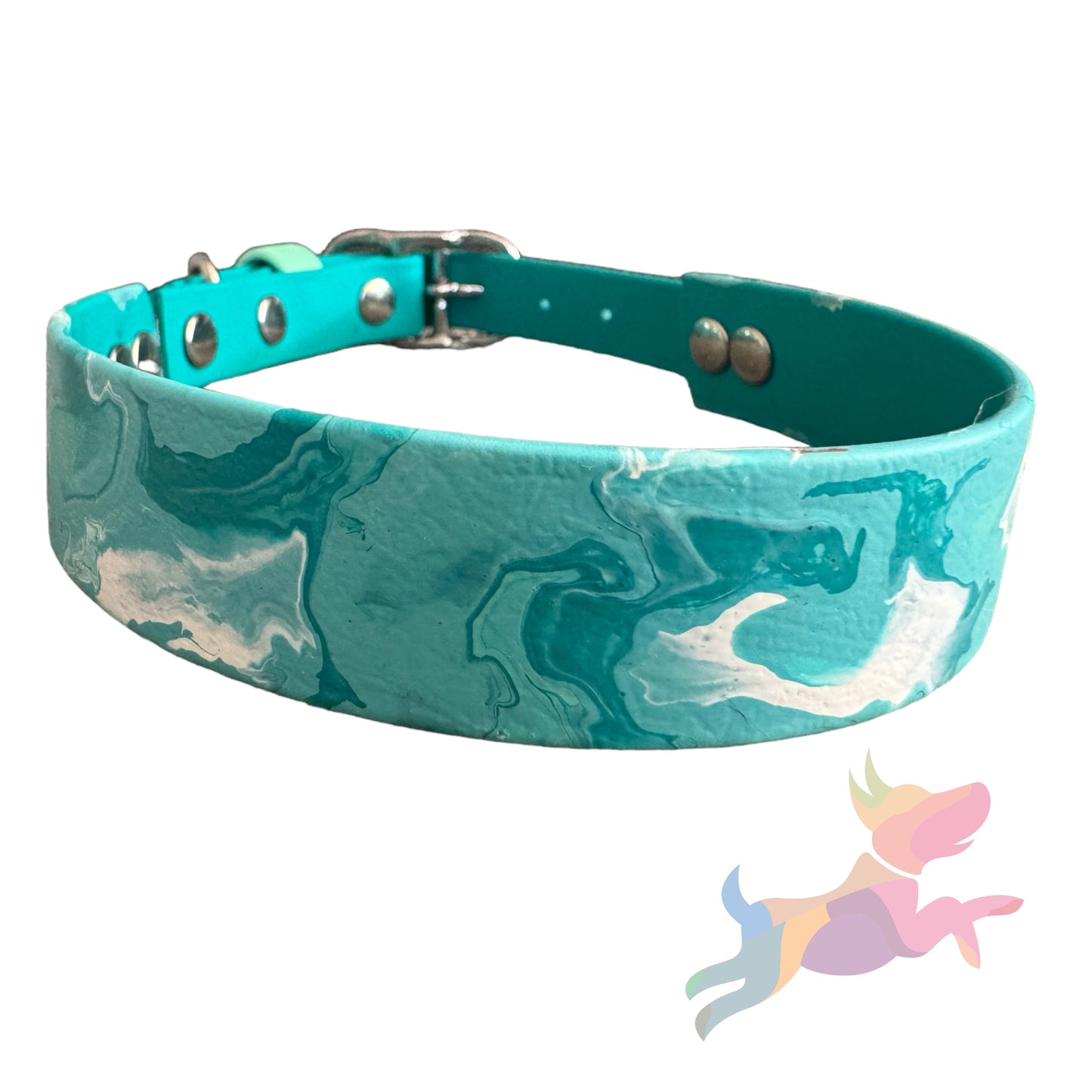 Pre-Made Large Marbled Painted BioThane Collars