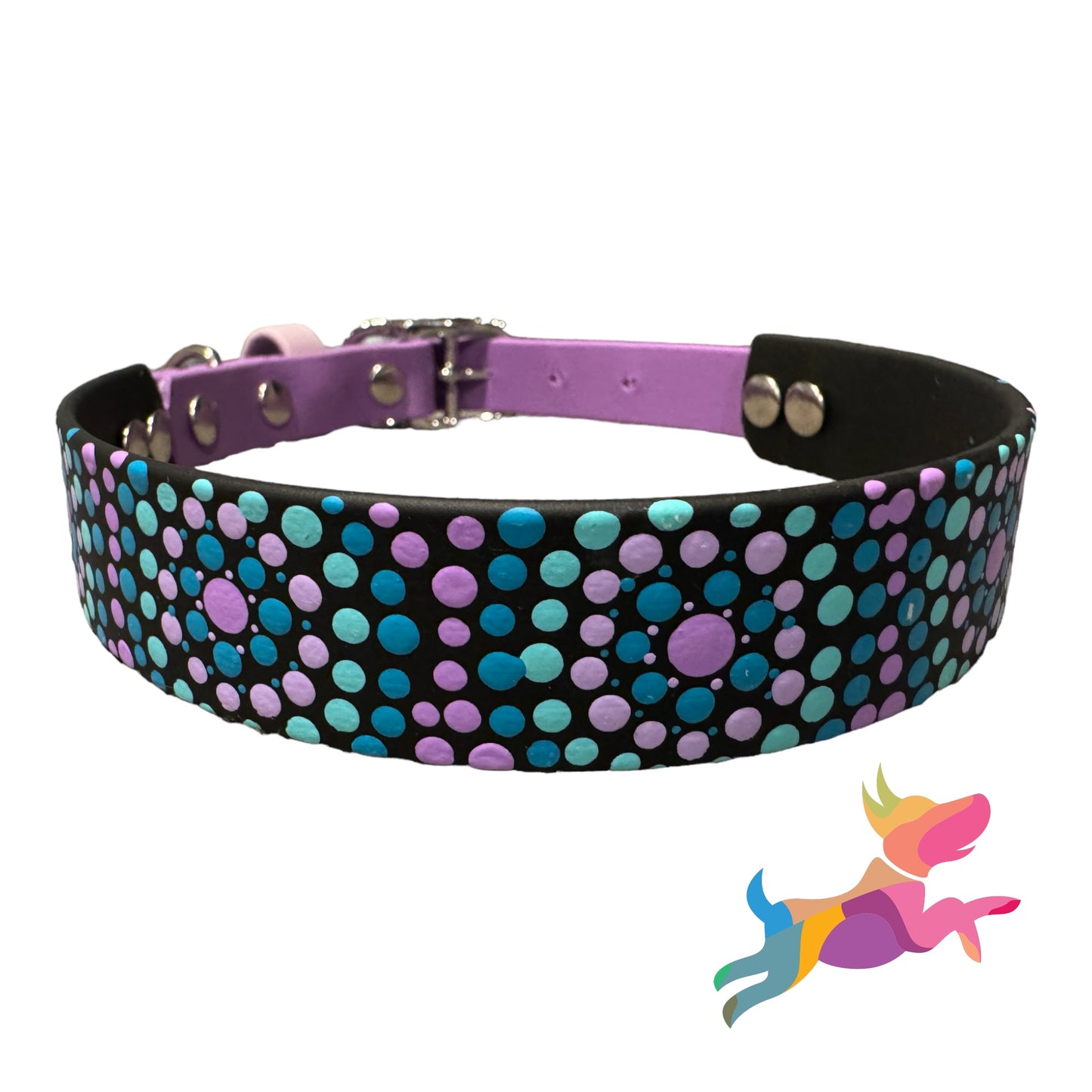 Large Pre-Made Mandala Dot Painted BioThane Collars