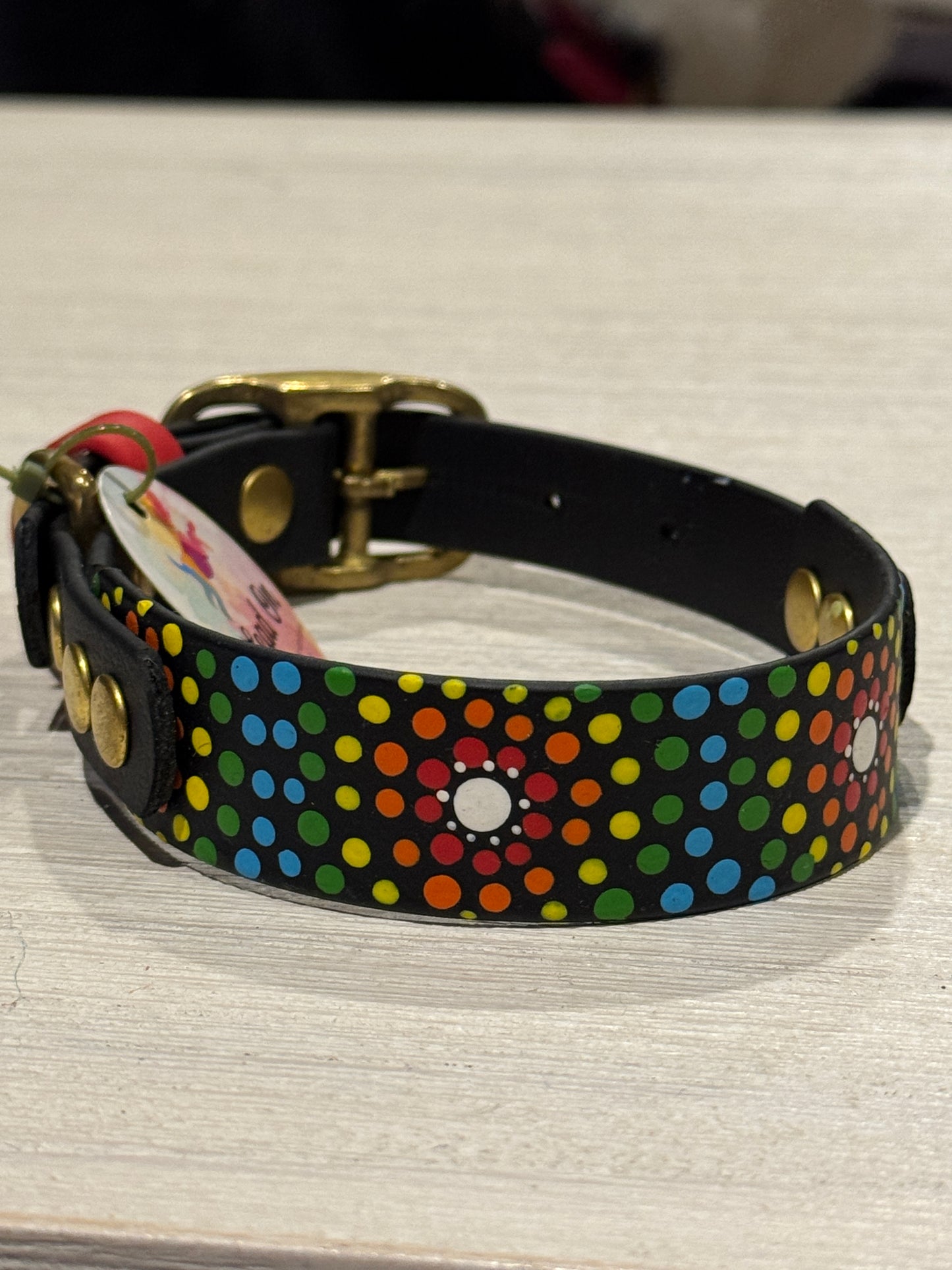 Large Pre-Made Mandala Dot Painted BioThane Collars