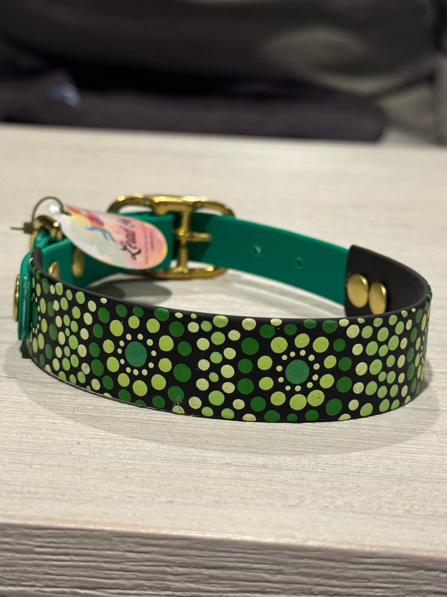 Medium Pre-Made Mandala Dot Painted BioThane Collars
