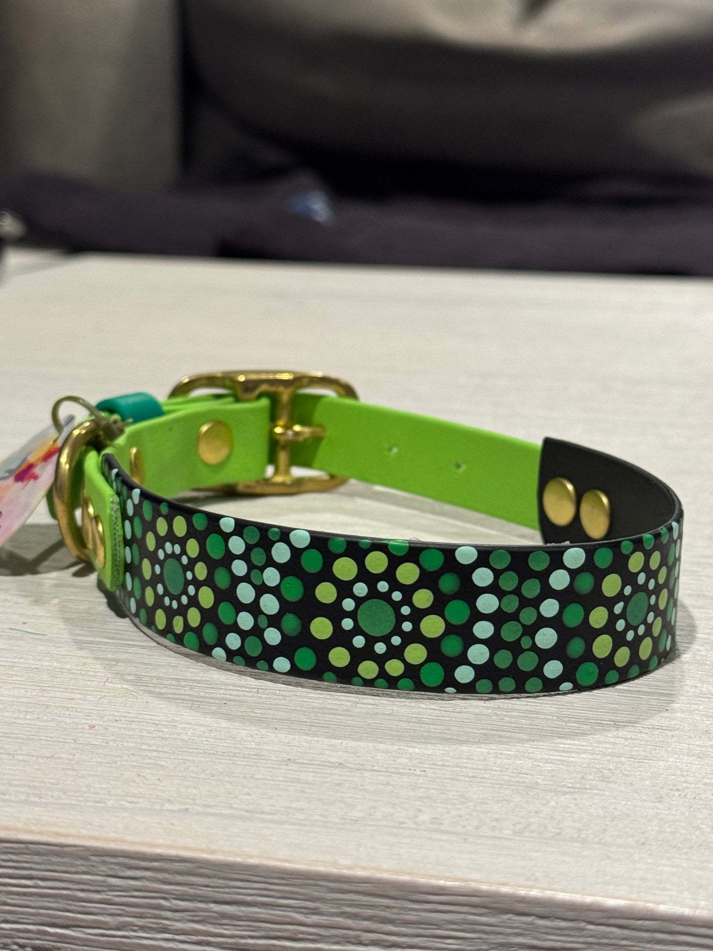Medium Pre-Made Mandala Dot Painted BioThane Collars