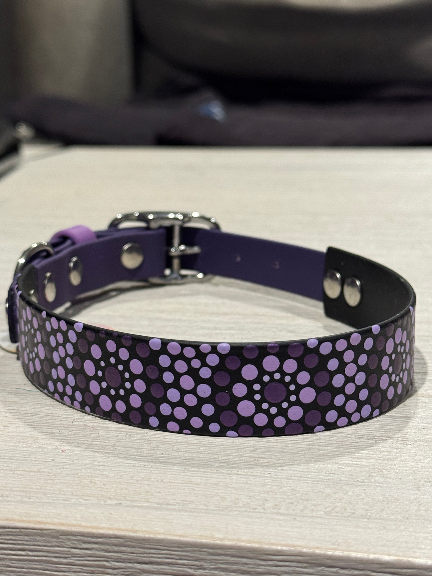 Large Pre-Made Mandala Dot Painted BioThane Collars