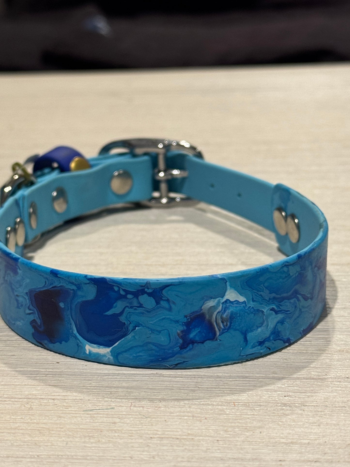 Pre-Made Large Marbled Painted BioThane Collars