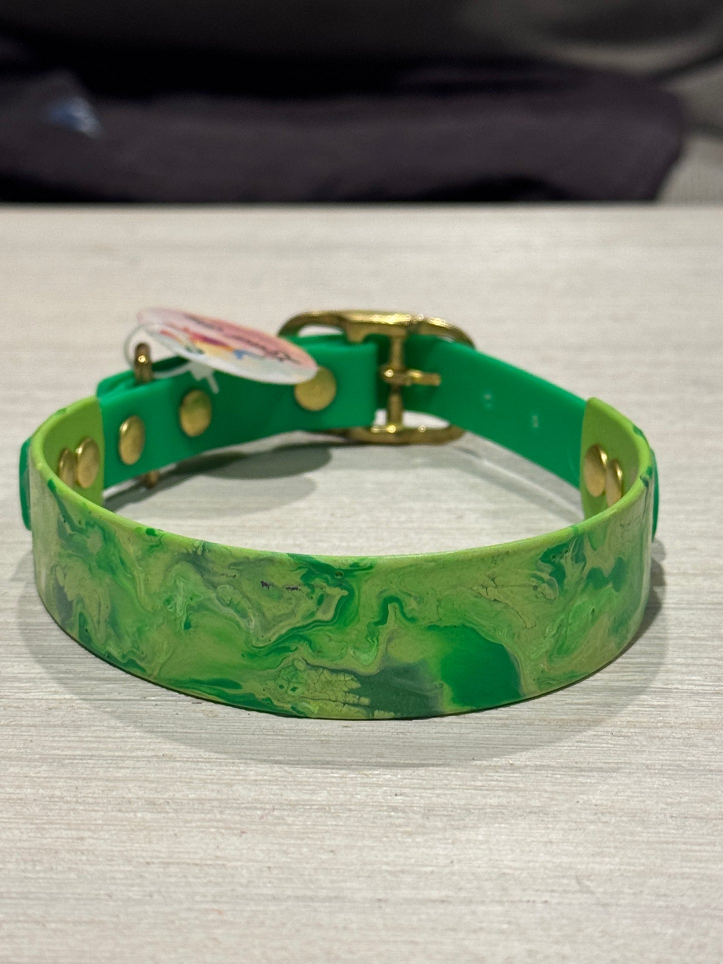 Pre-Made Large Marbled Painted BioThane Collars