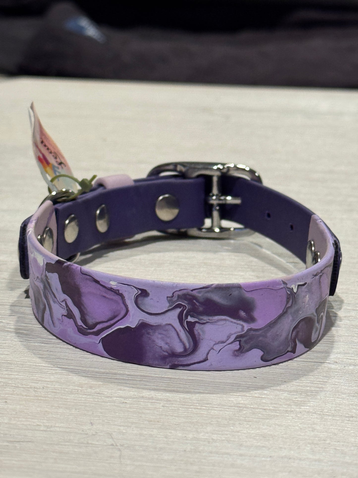 Pre-Made Medium Marbled Painted BioThane Collars