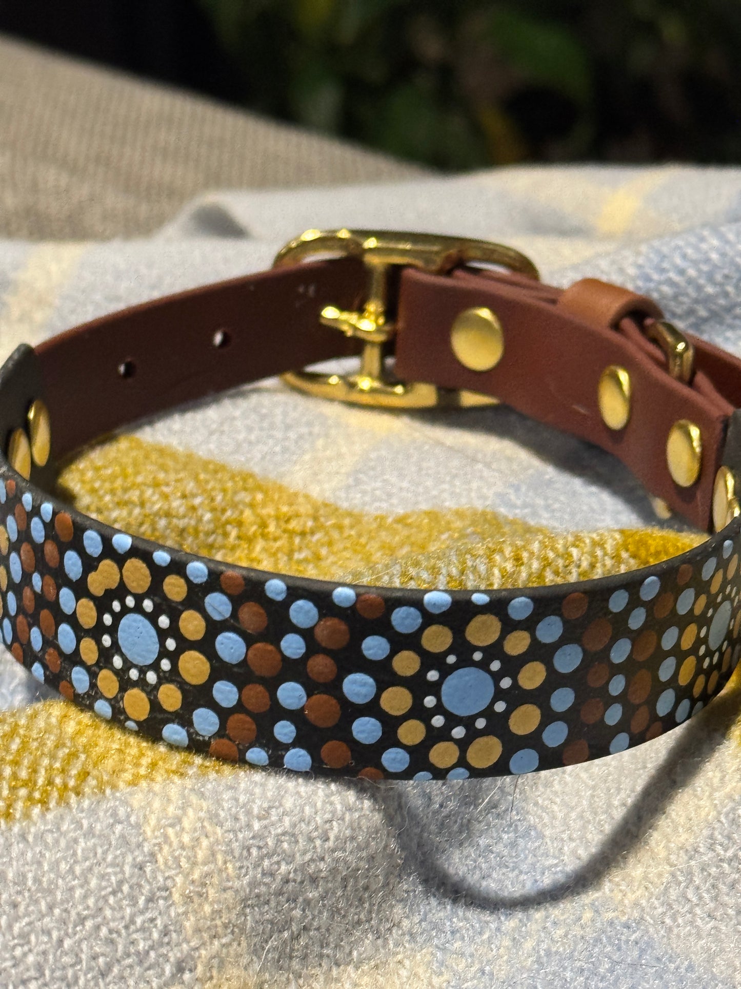 Large Pre-Made Mandala Dot Painted BioThane Collars