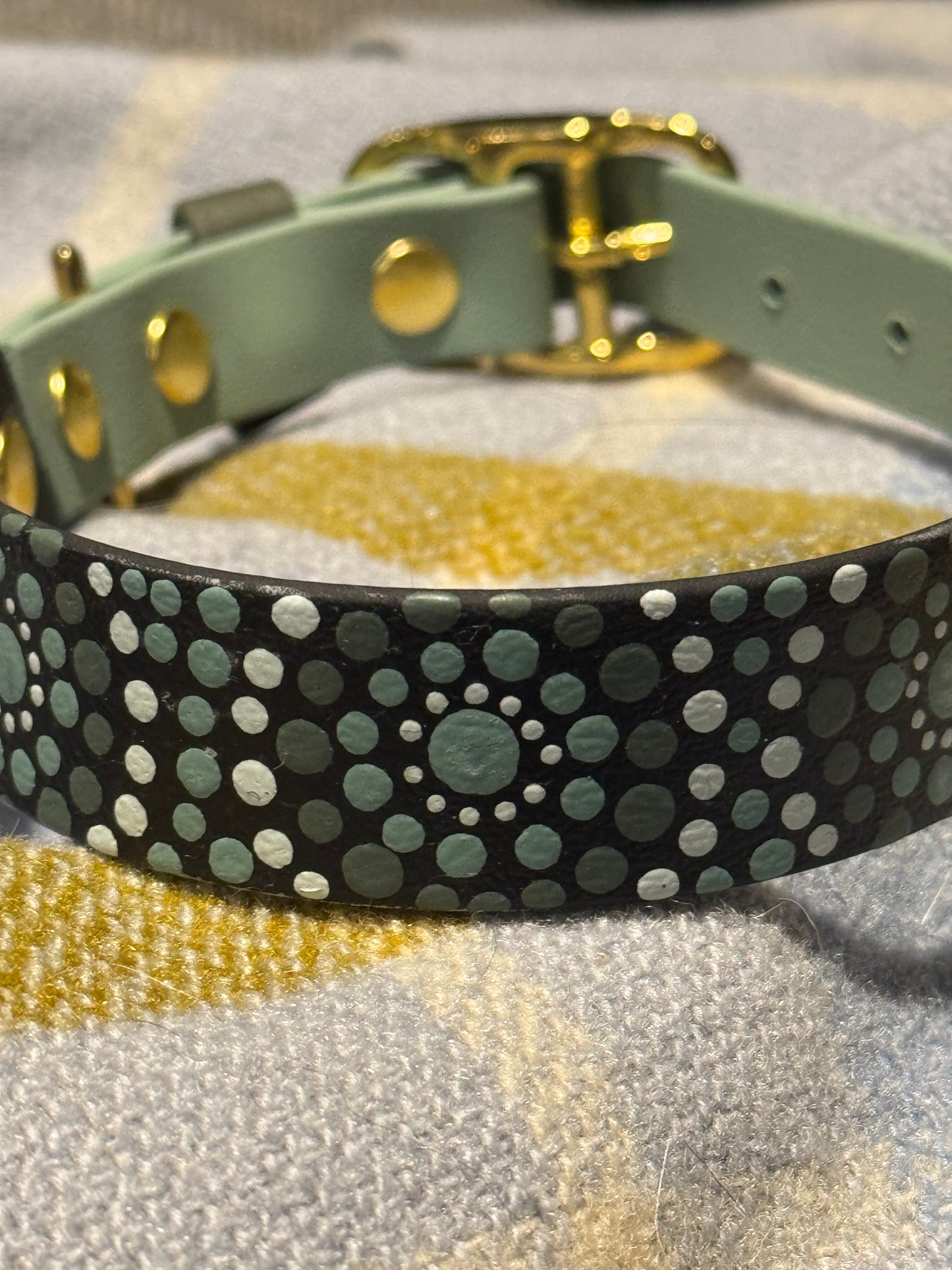 Large Pre-Made Mandala Dot Painted BioThane Collars