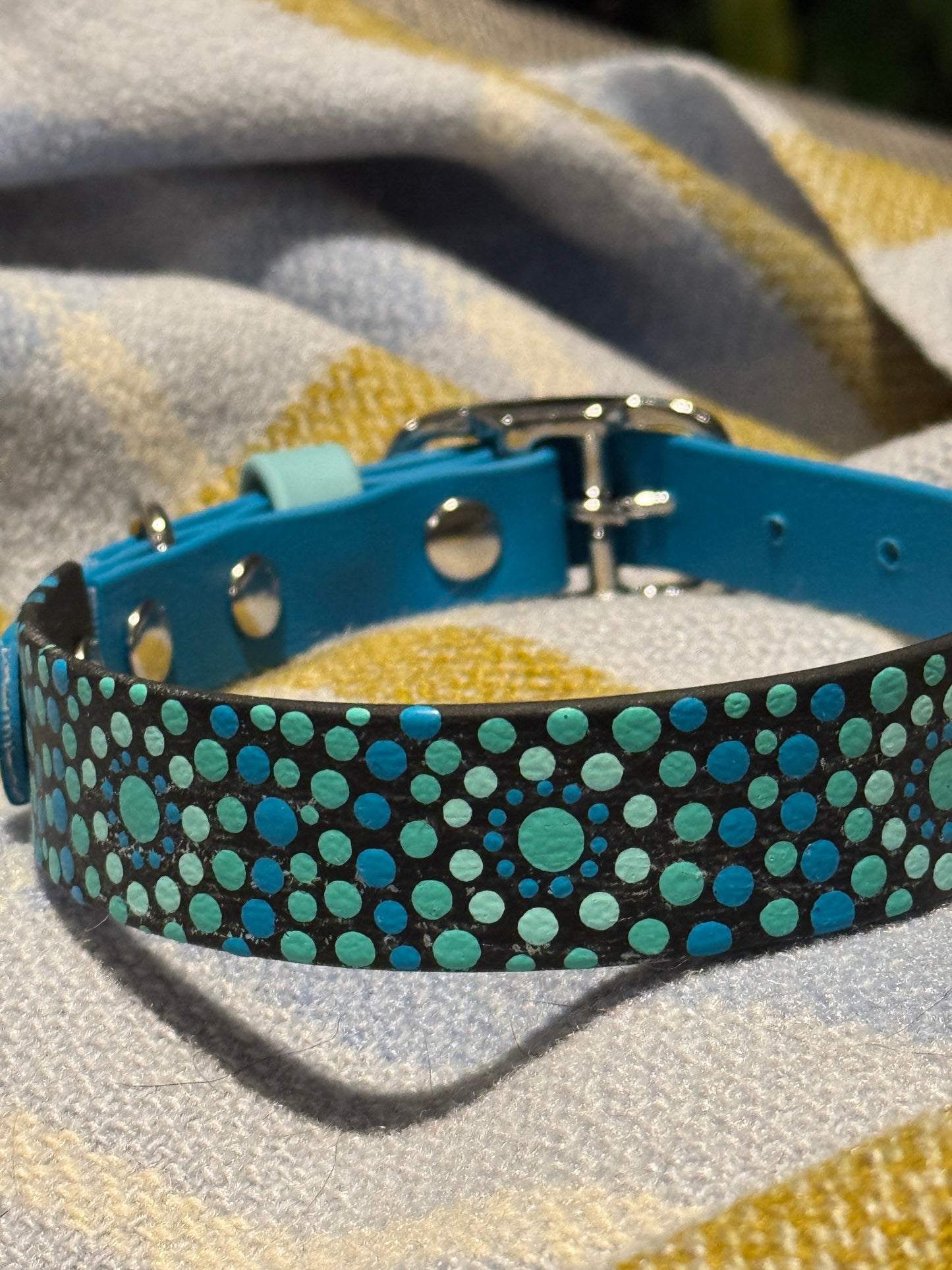 Large Pre-Made Mandala Dot Painted BioThane Collars