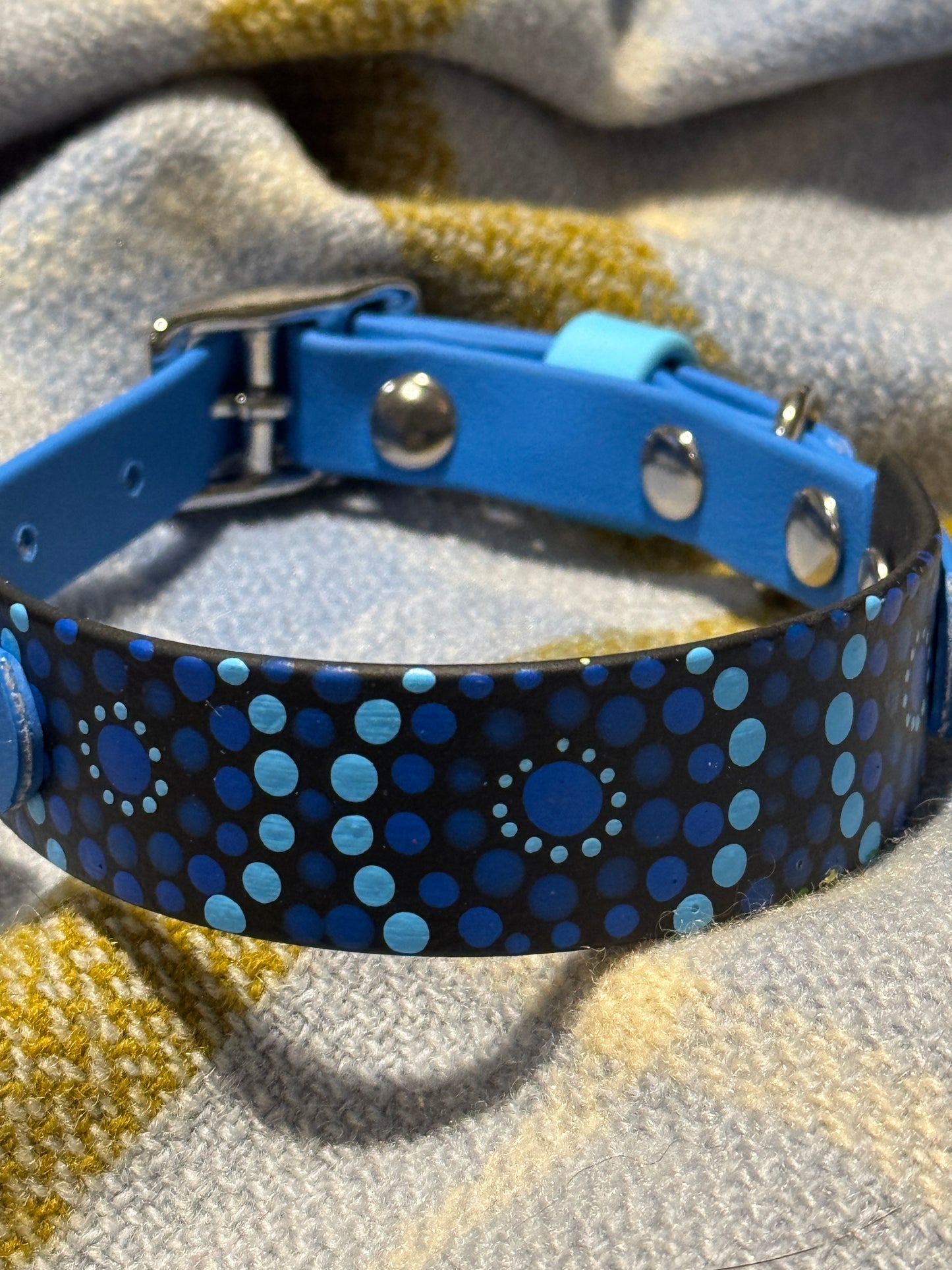 Large Pre-Made Mandala Dot Painted BioThane Collars