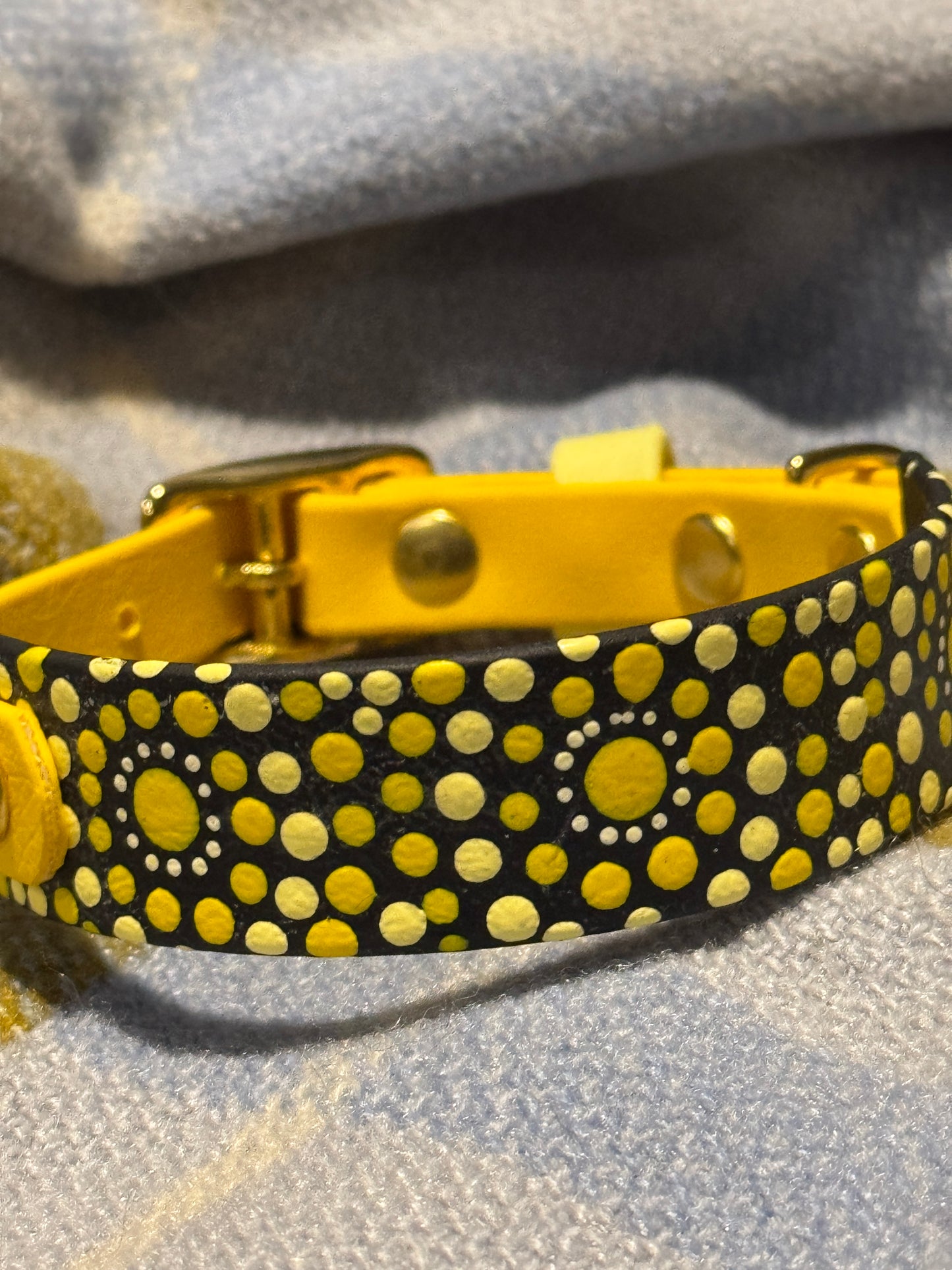 Large Pre-Made Mandala Dot Painted BioThane Collars