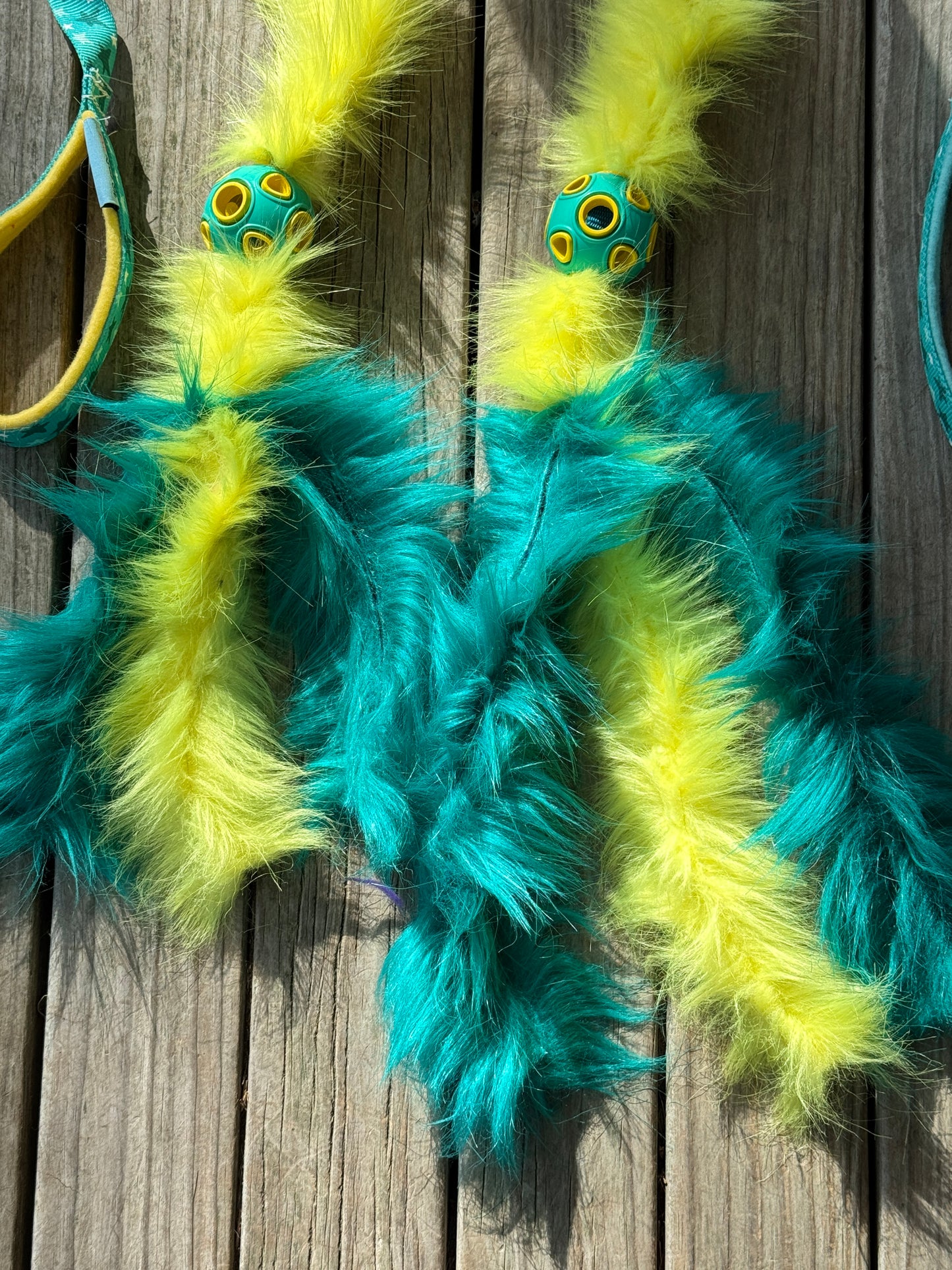 Chaser with faux fur tassels