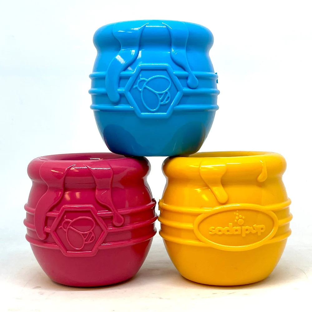 Soda Pup - HONEY POT DURABLE PUP-X RUBBER TREAT DISPENSER & ENRICHMENT TOY