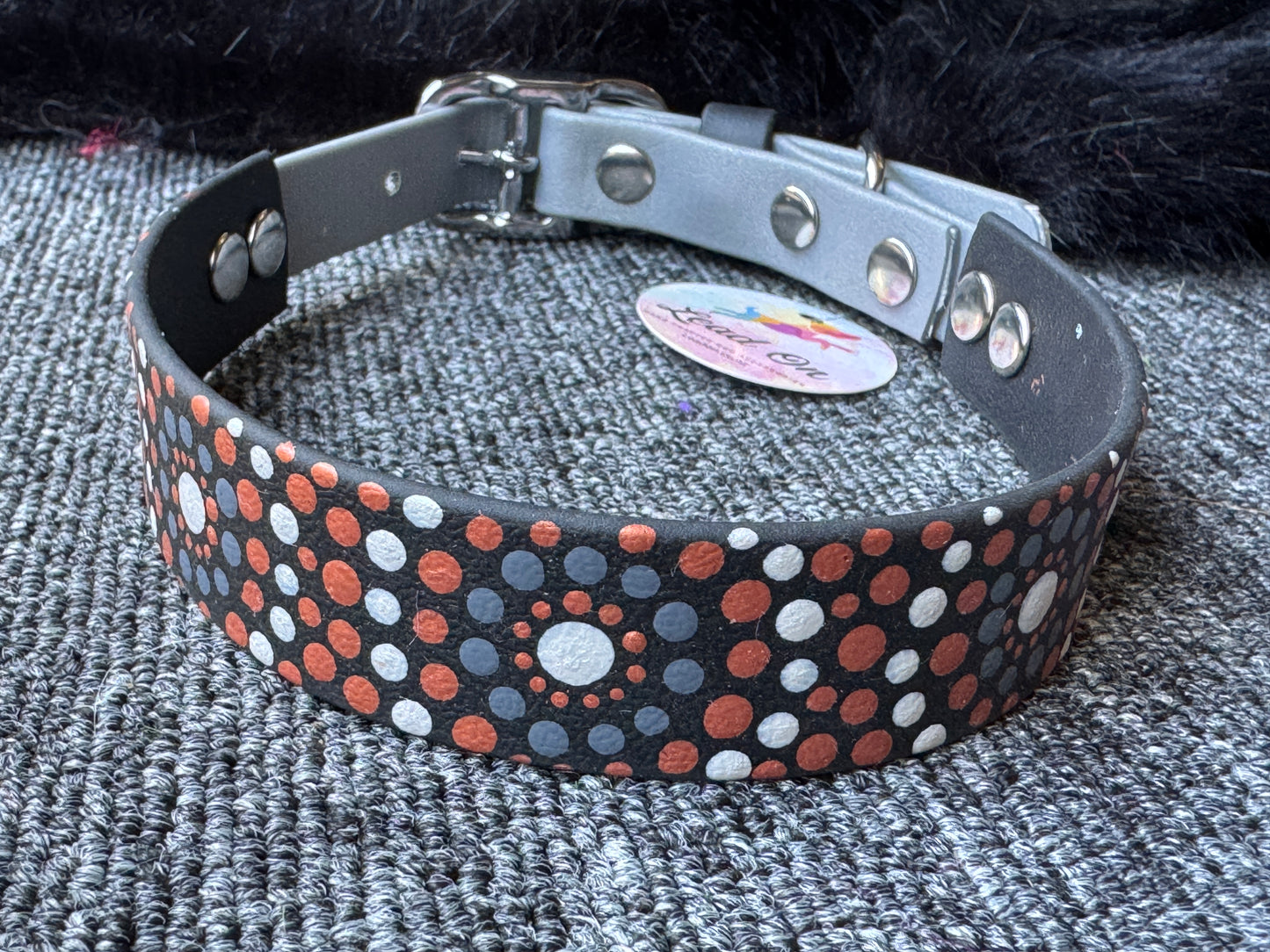 Large Pre-Made Mandala Dot Painted BioThane Collars