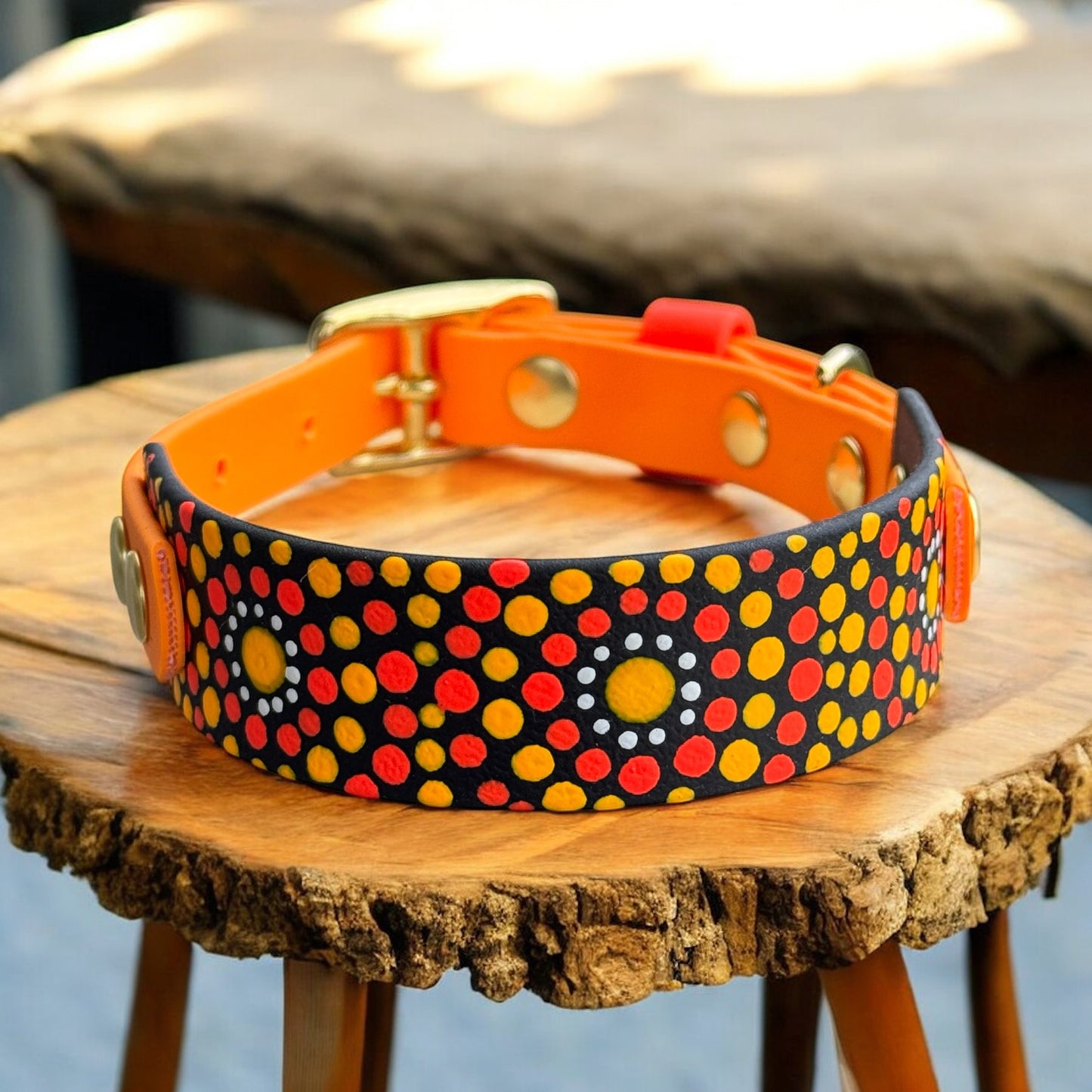 Small Pre-Made Mandala Dot Painted BioThane Collars