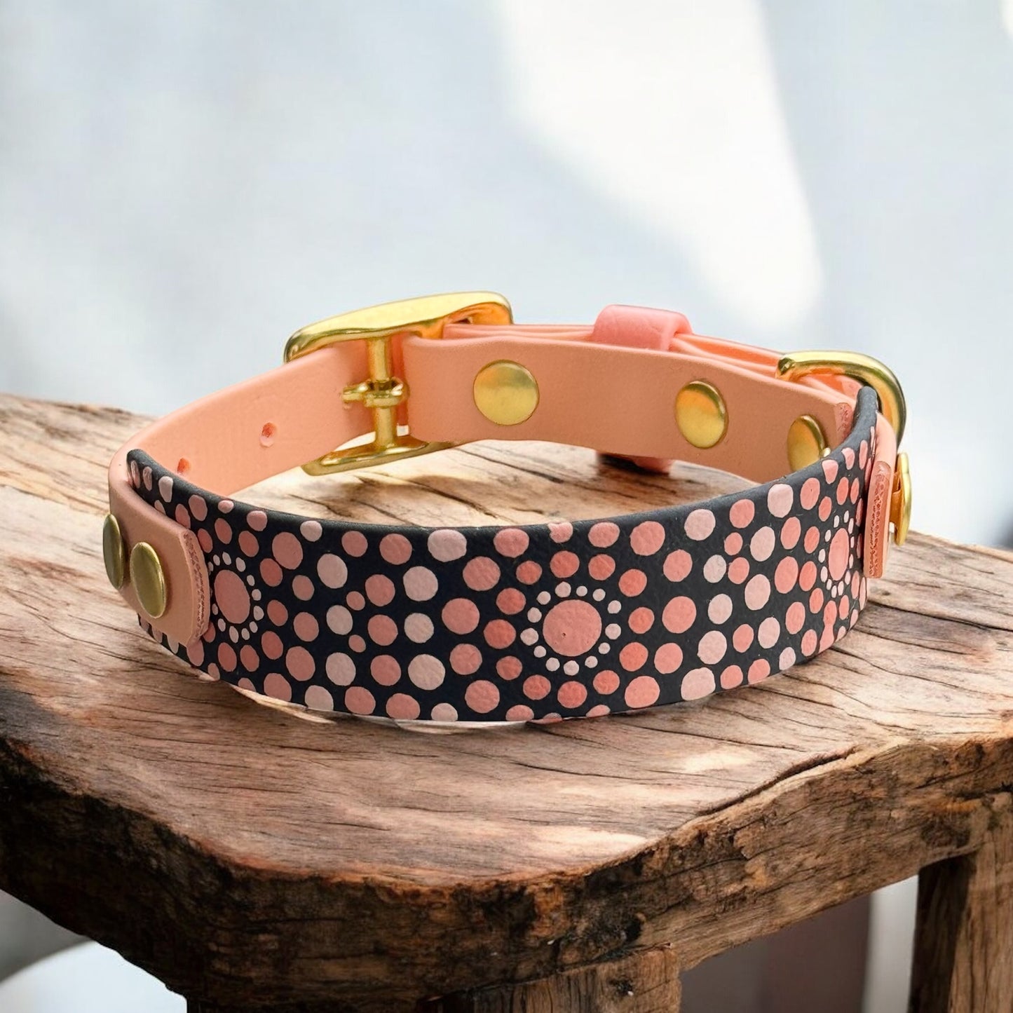 Small Pre-Made Mandala Dot Painted BioThane Collars