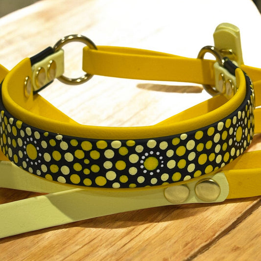 Pre-Made Mandala Pattern Martingale Lead - Hand-Painted BioThane