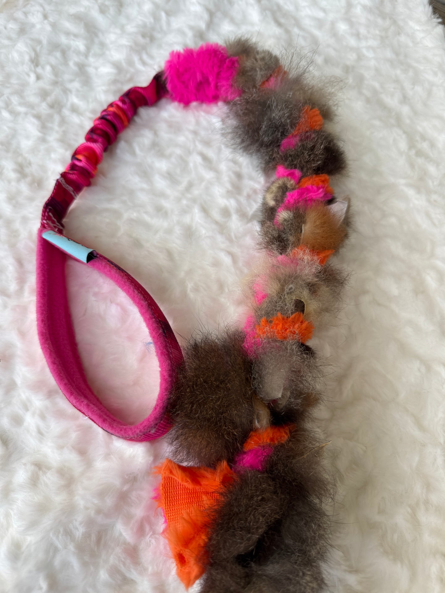 Bungee Rabbit or Possum Fur Braided Tugs