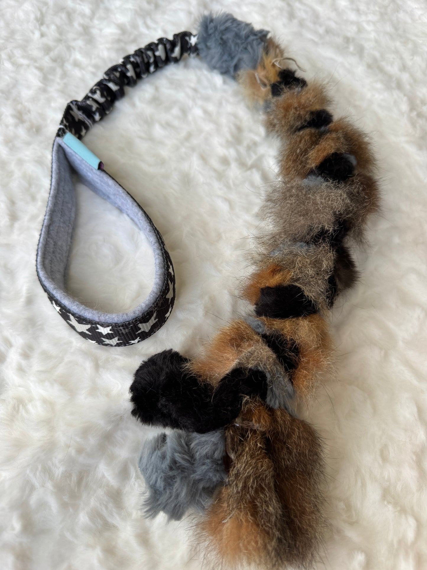Bungee Rabbit or Possum Fur Braided Tugs