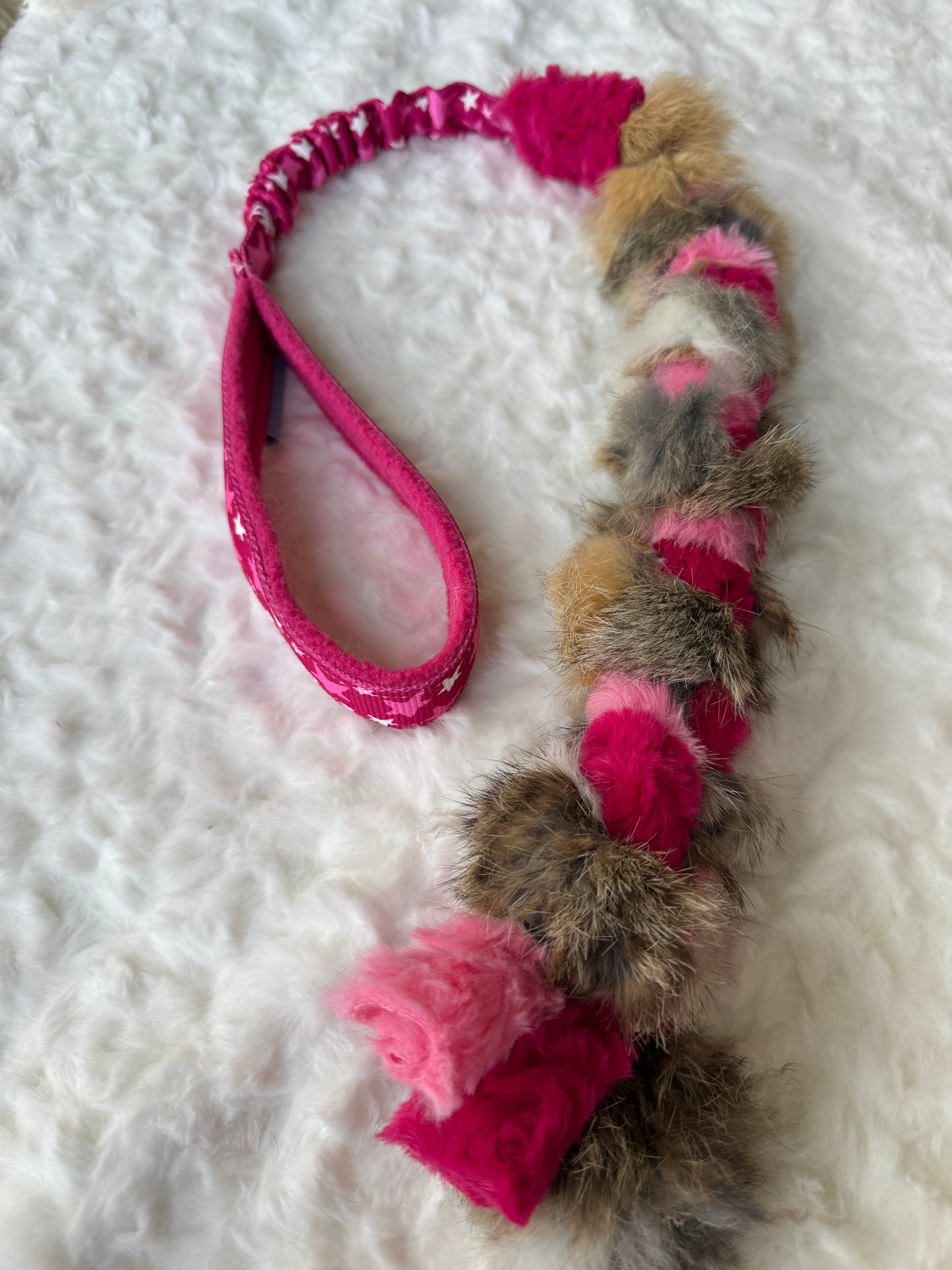 Bungee Rabbit or Possum Fur Braided Tugs