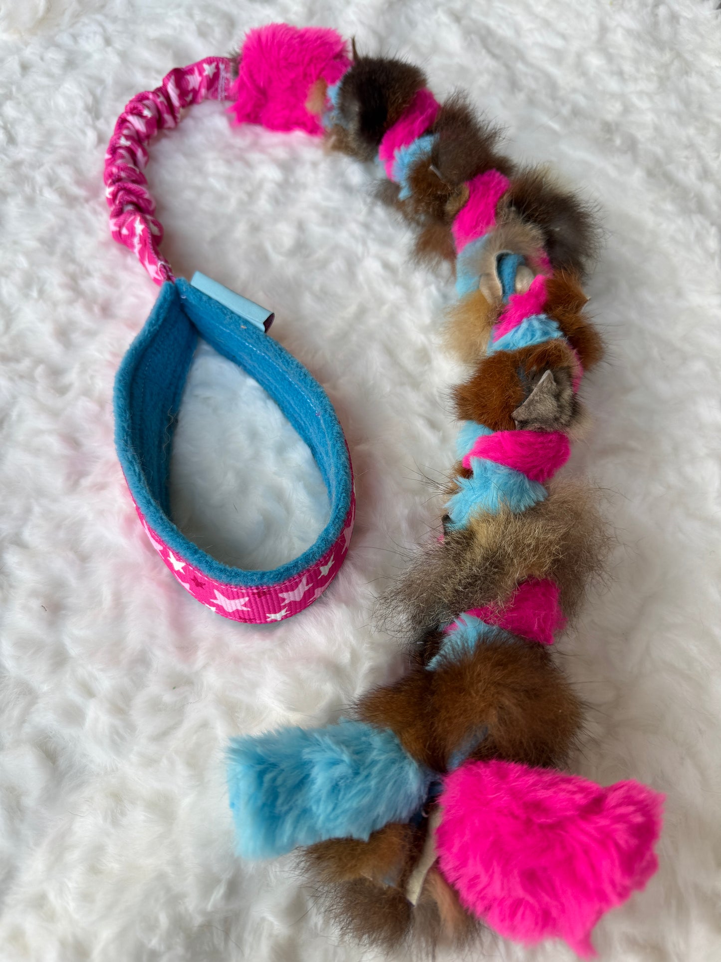 Bungee Rabbit or Possum Fur Braided Tugs