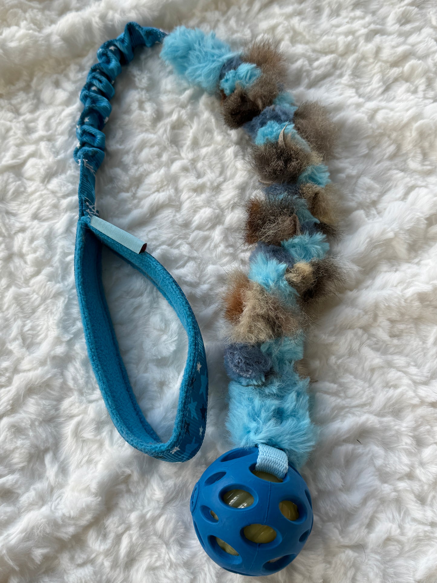 Bungee Possum Fur Braided Tugs with JW Crackle Ball