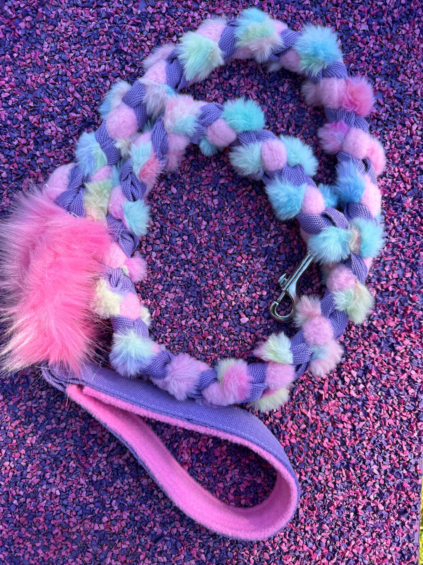 Pastel Fluffy braided Tug Leads