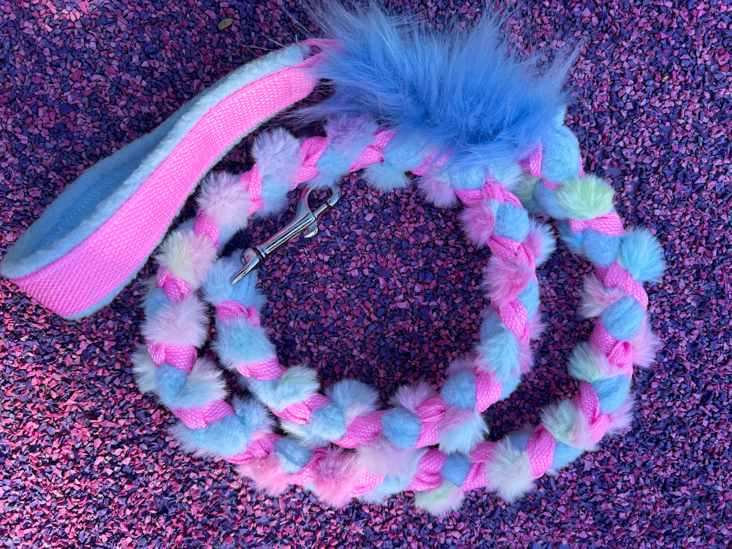 Pastel Fluffy braided Tug Leads