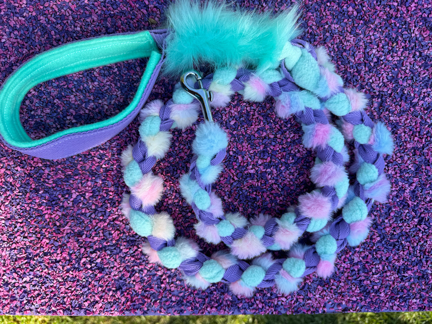Pastel Fluffy braided Tug Leads